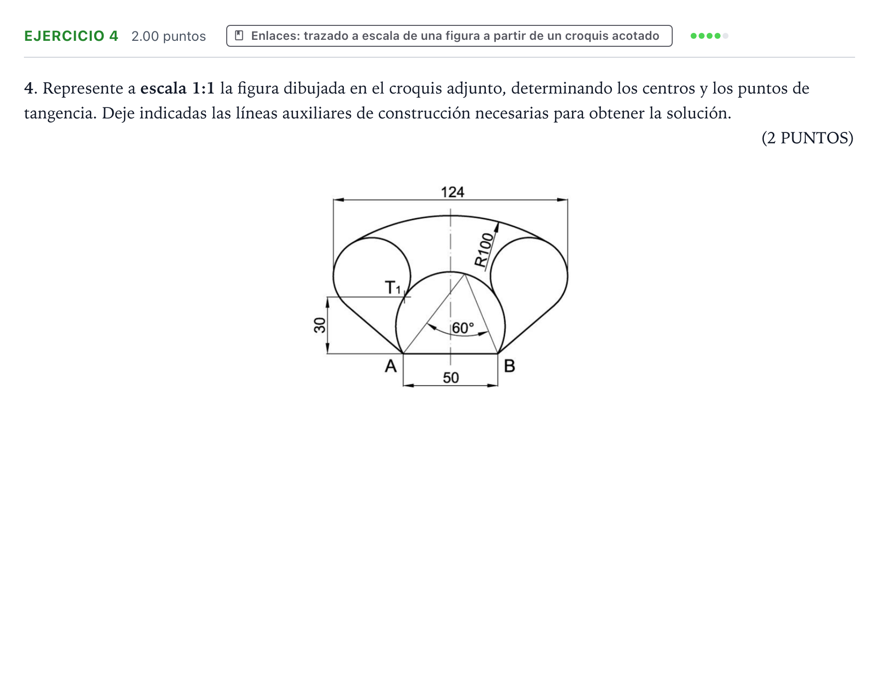 Enunciado: Problema 4 · Dibujo técnico II PAU Valencia Ordinaria 2023