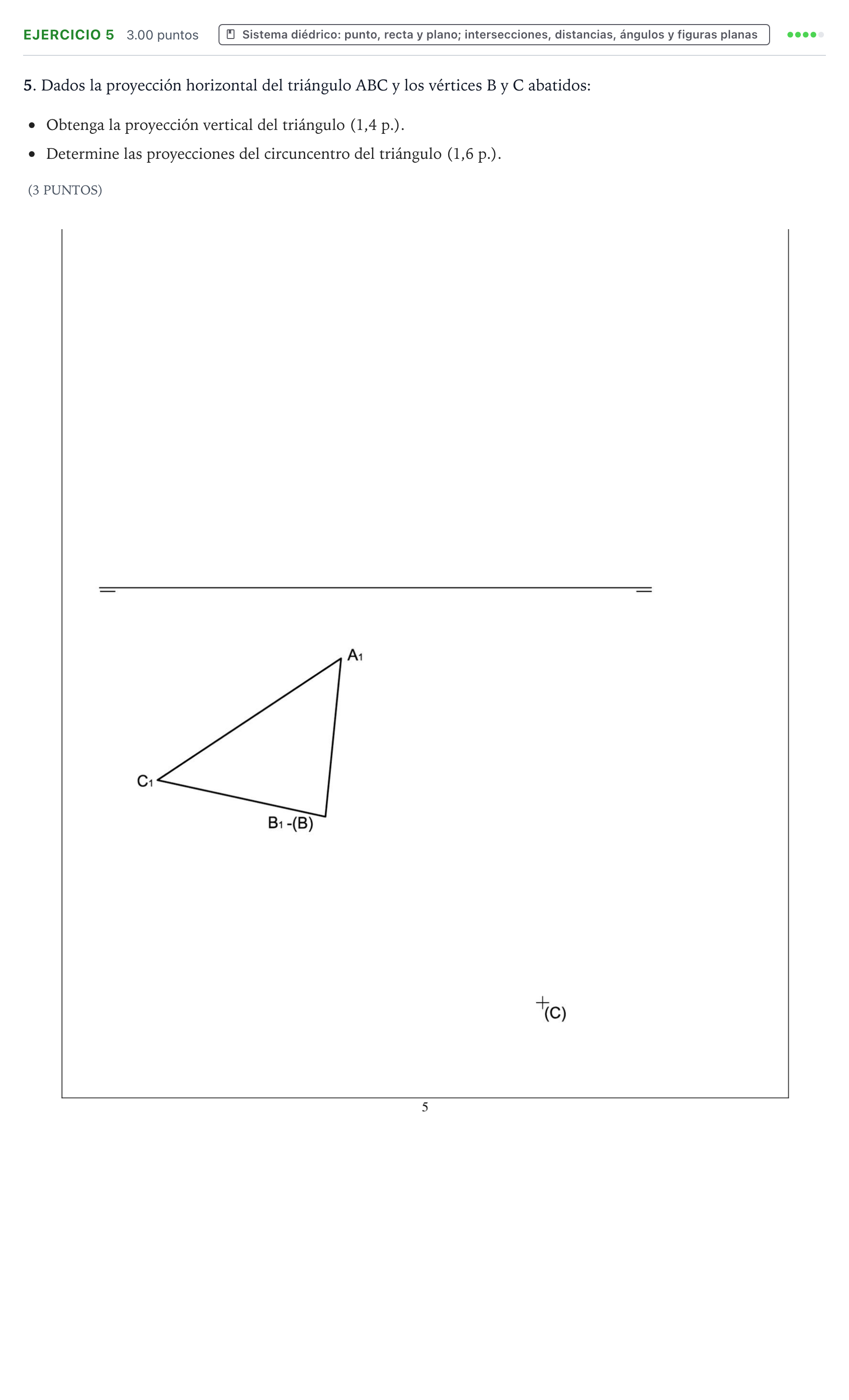 Enunciado: Problema 5 · Dibujo técnico II PAU Valencia Ordinaria 2023