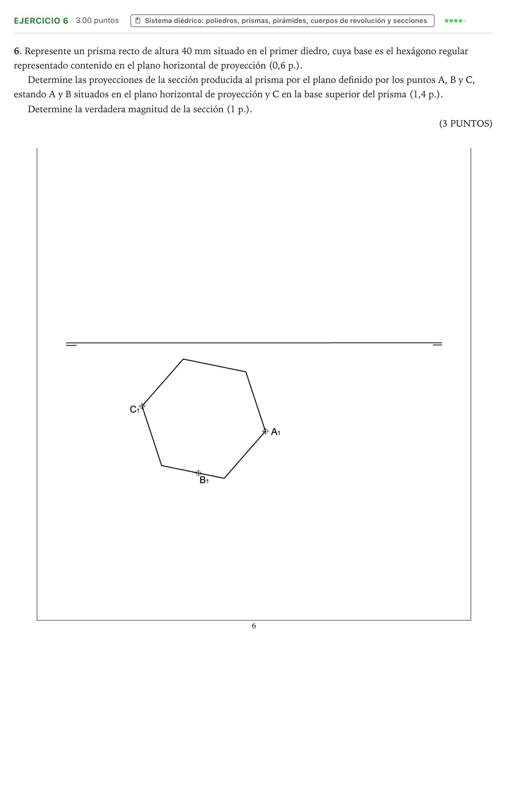 Enunciado: Problema 6 · Dibujo técnico II PAU Valencia Ordinaria 2023