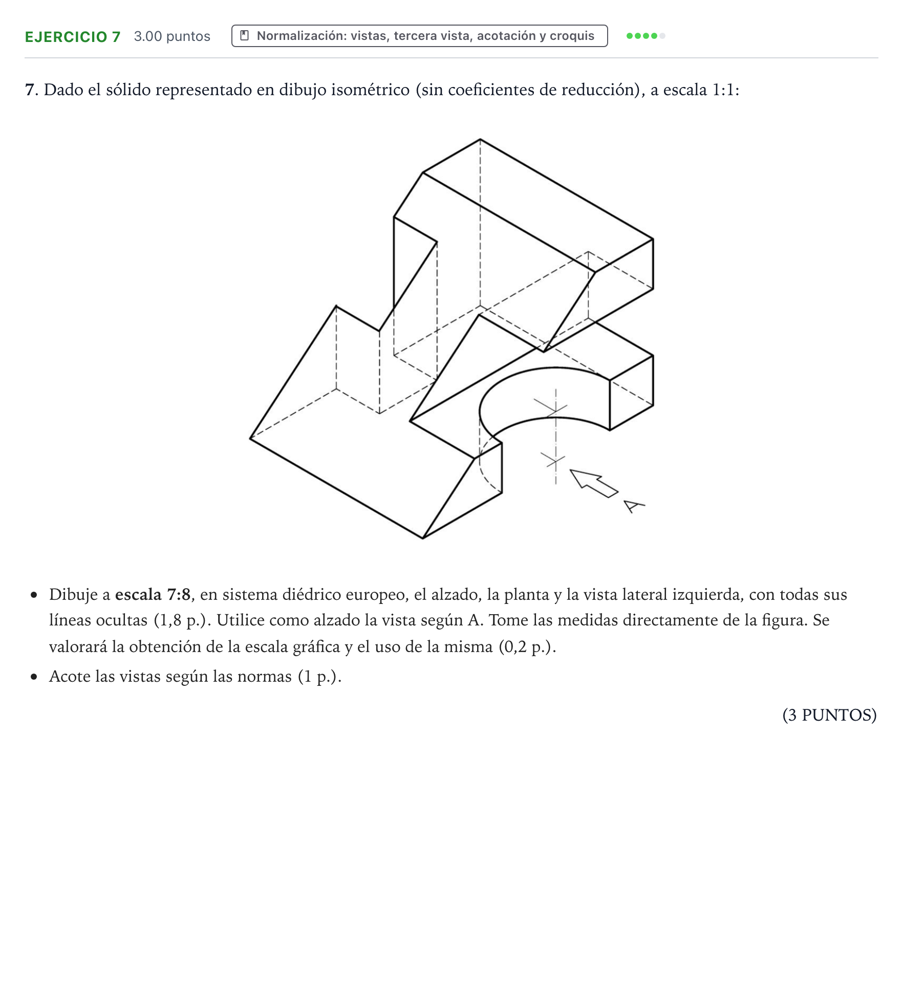 Enunciado: Problema 7 · Dibujo técnico II PAU Valencia Ordinaria 2023