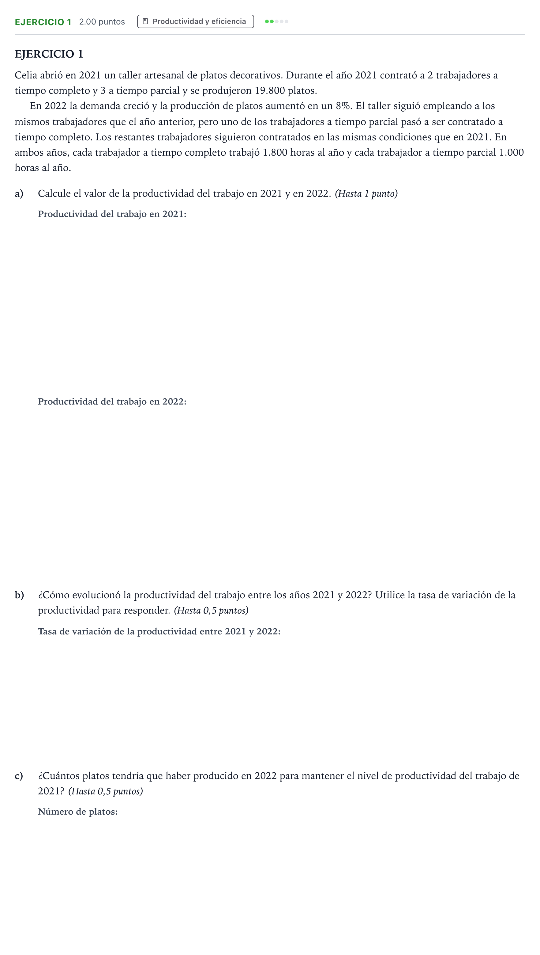 Enunciado: Ejercicio 1 · Empresa y Diseño de Modelos de Negocio PAU Valencia Extraordinaria 2023
