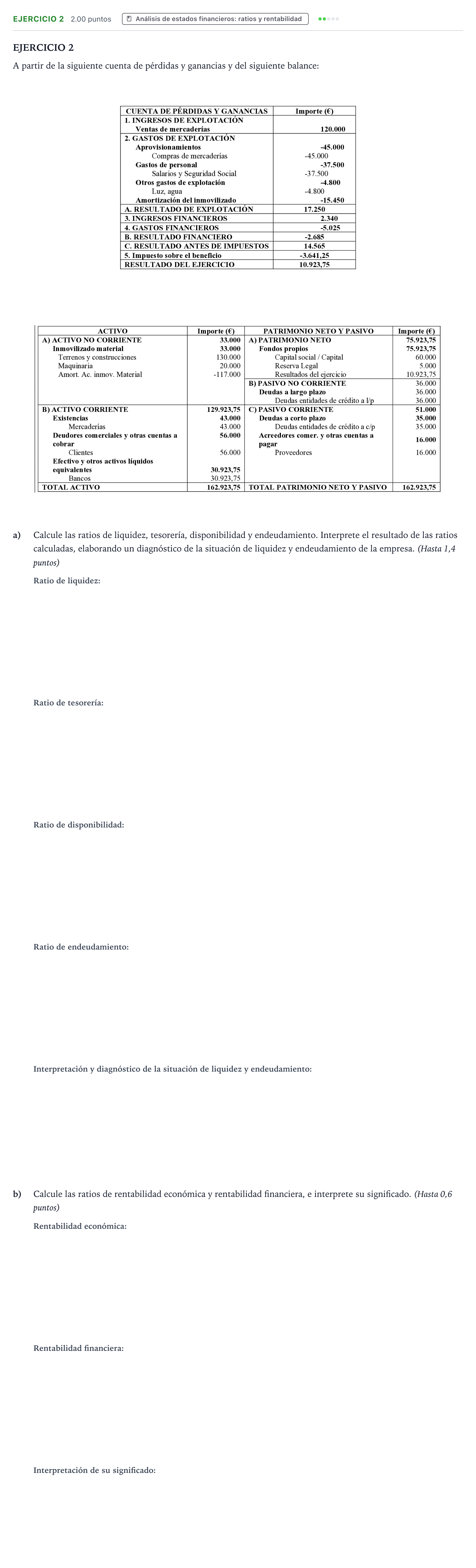 Enunciado: Ejercicio 2 · Empresa y Diseño de Modelos de Negocio PAU Valencia Extraordinaria 2023