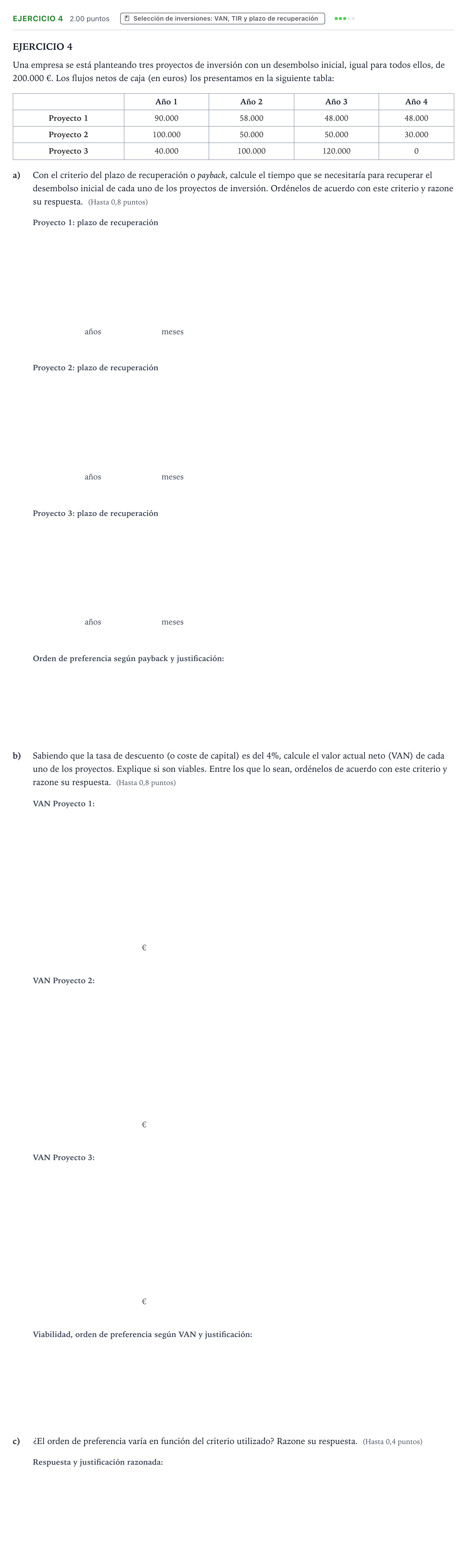 Enunciado: Ejercicio 4 · Empresa y Diseño de Modelos de Negocio PAU Valencia Extraordinaria 2023