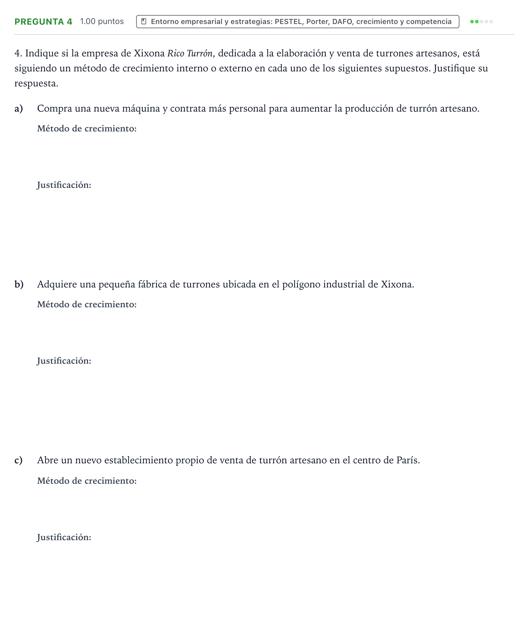 Enunciado: Pregunta 4 · Empresa y Diseño de Modelos de Negocio PAU Valencia Ordinaria 2023