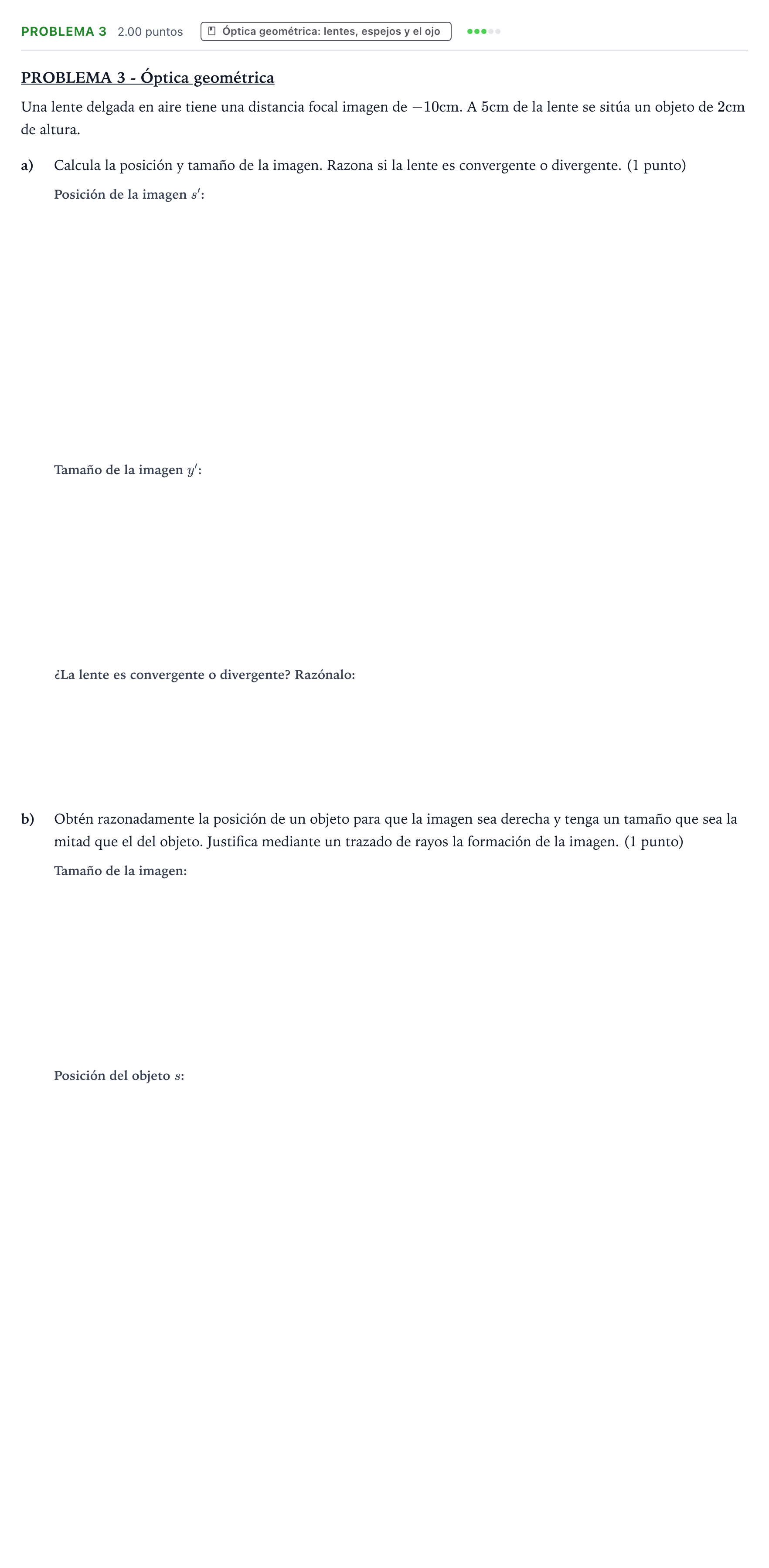 Enunciado: Problema 3 · Física PAU Valencia Extraordinaria 2023