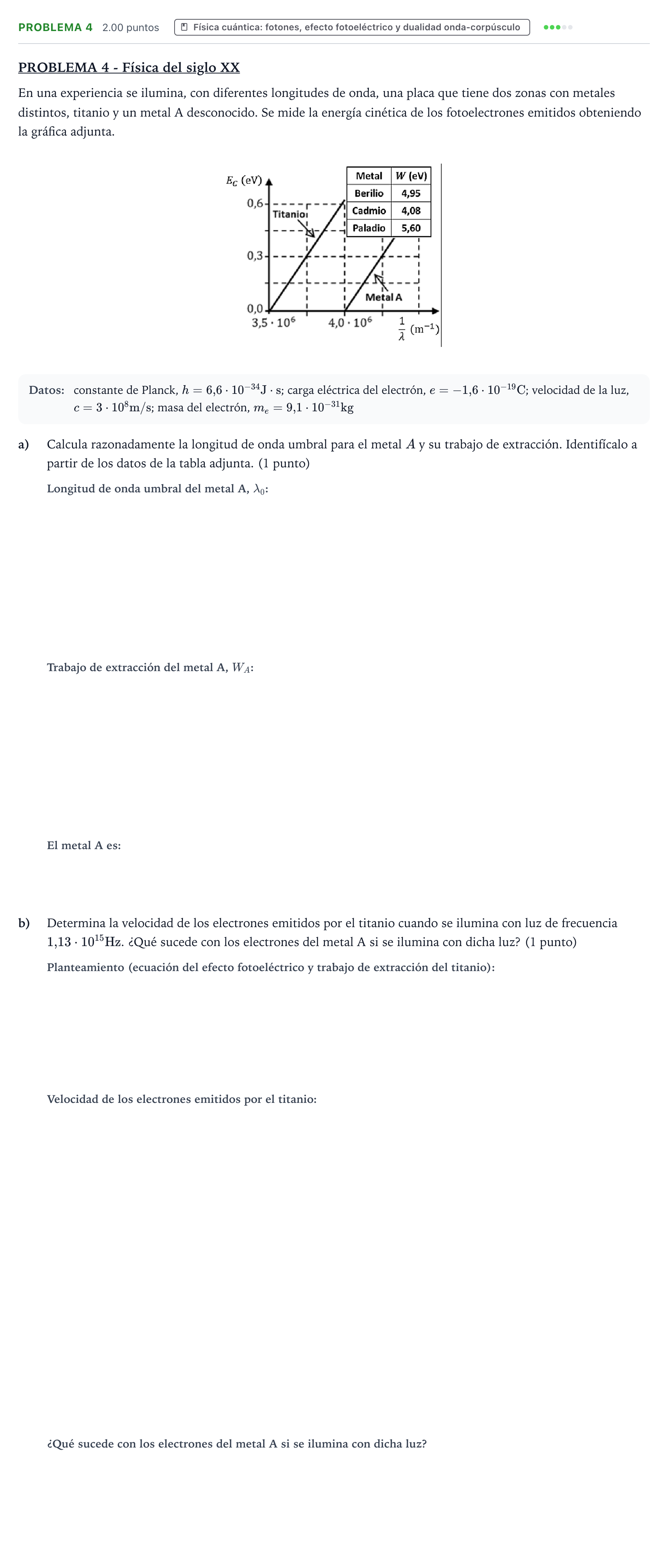 Enunciado: Problema 4 · Física PAU Valencia Extraordinaria 2023