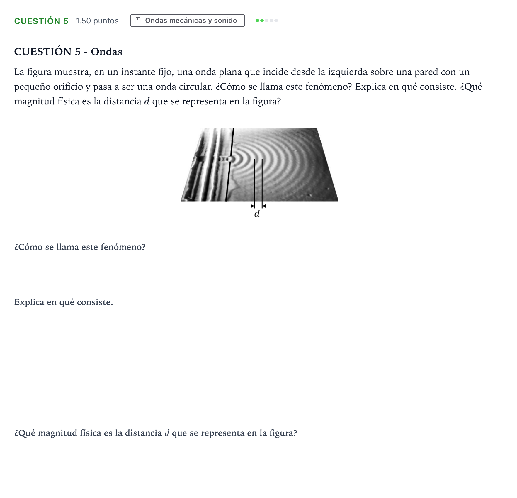 Enunciado: Cuestión 5 - Ondas · Física PAU Valencia Ordinaria 2023