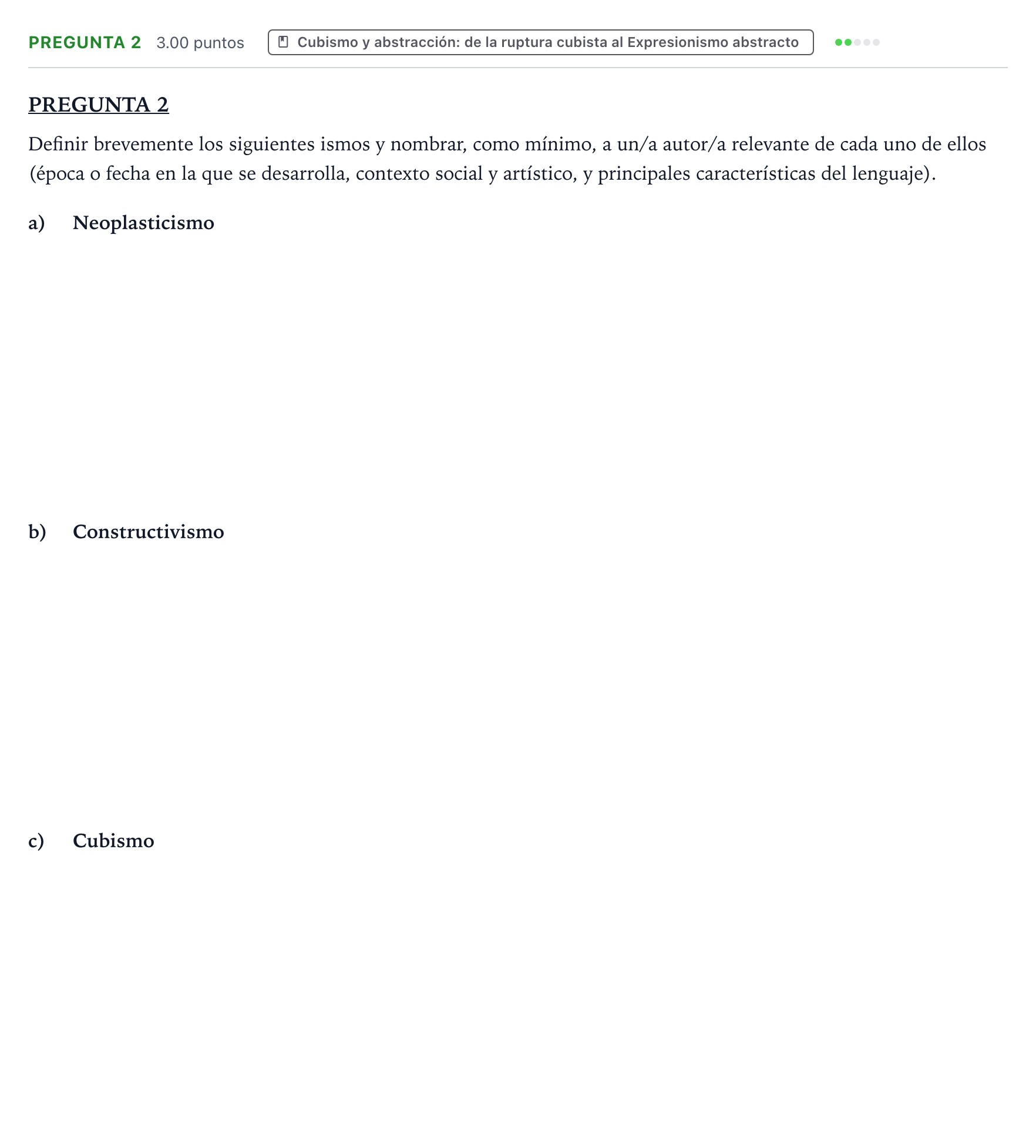 Enunciado: Pregunta 2 · Fundamentos Artísticos PAU Valencia Ordinaria 2023