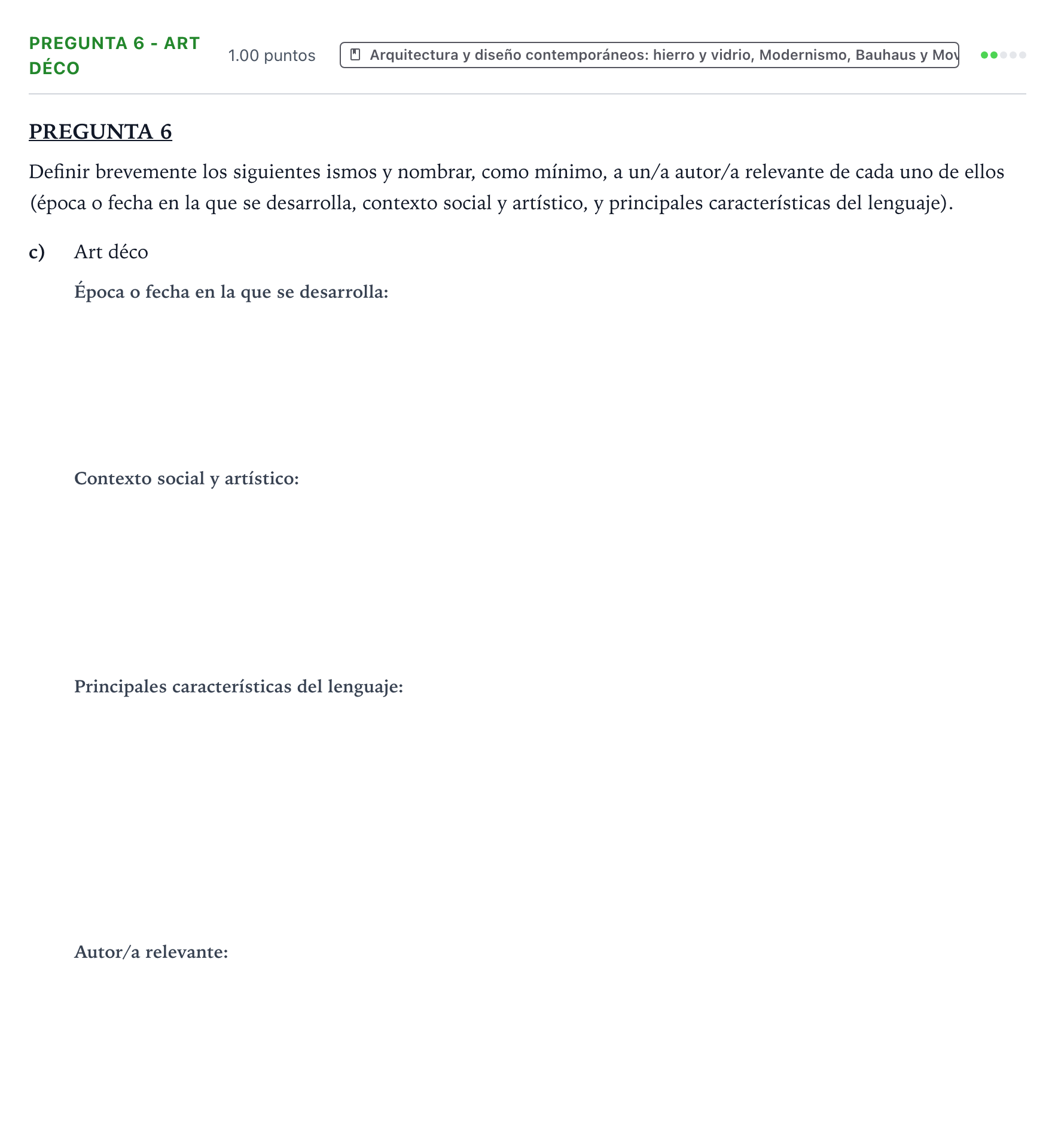 Enunciado: Pregunta 6 - Art déco · Fundamentos Artísticos PAU Valencia Ordinaria 2023