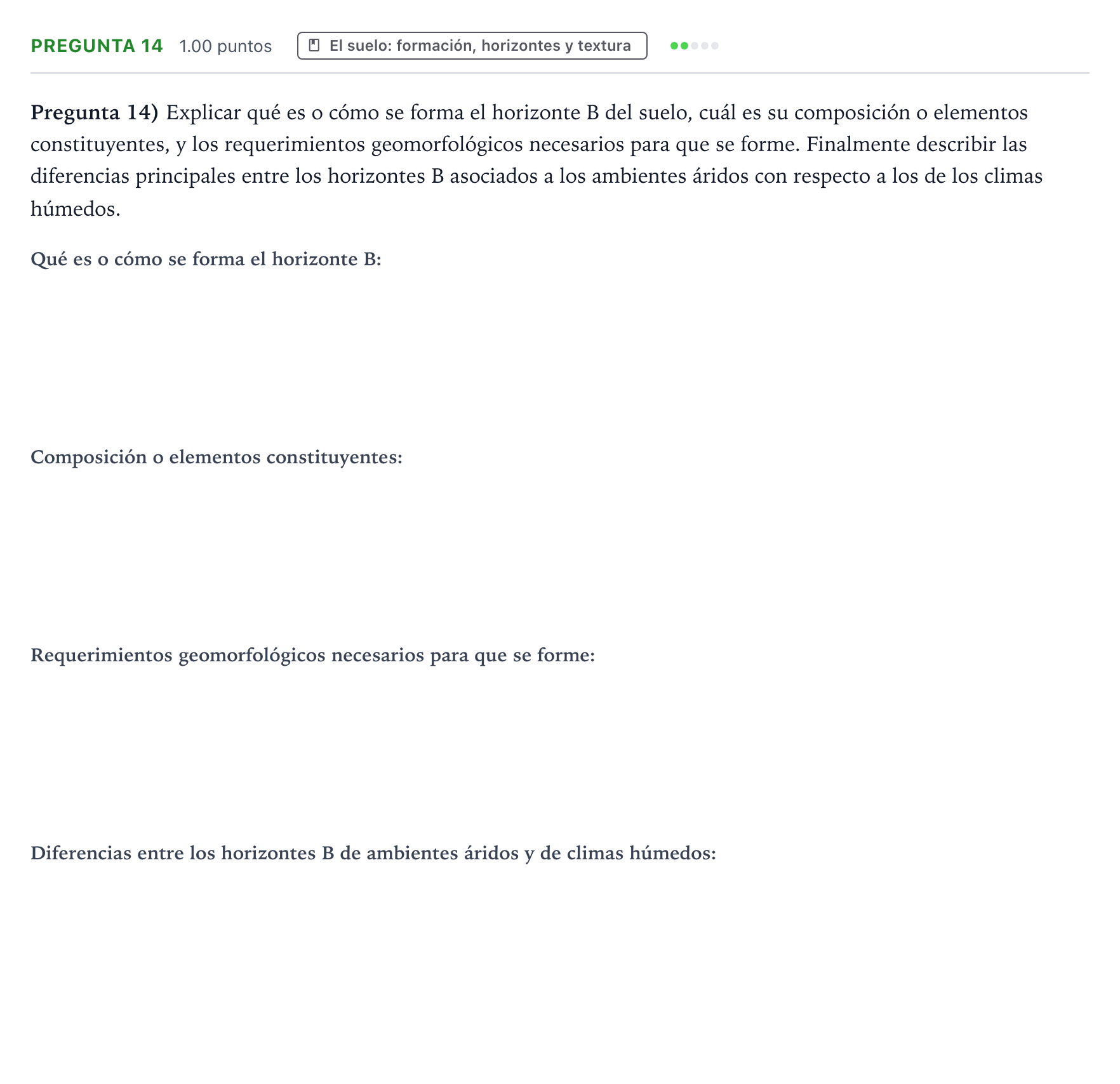 Enunciado: Pregunta 14 · Geología y Ciencias Ambientales PAU Valencia Extraordinaria 2023