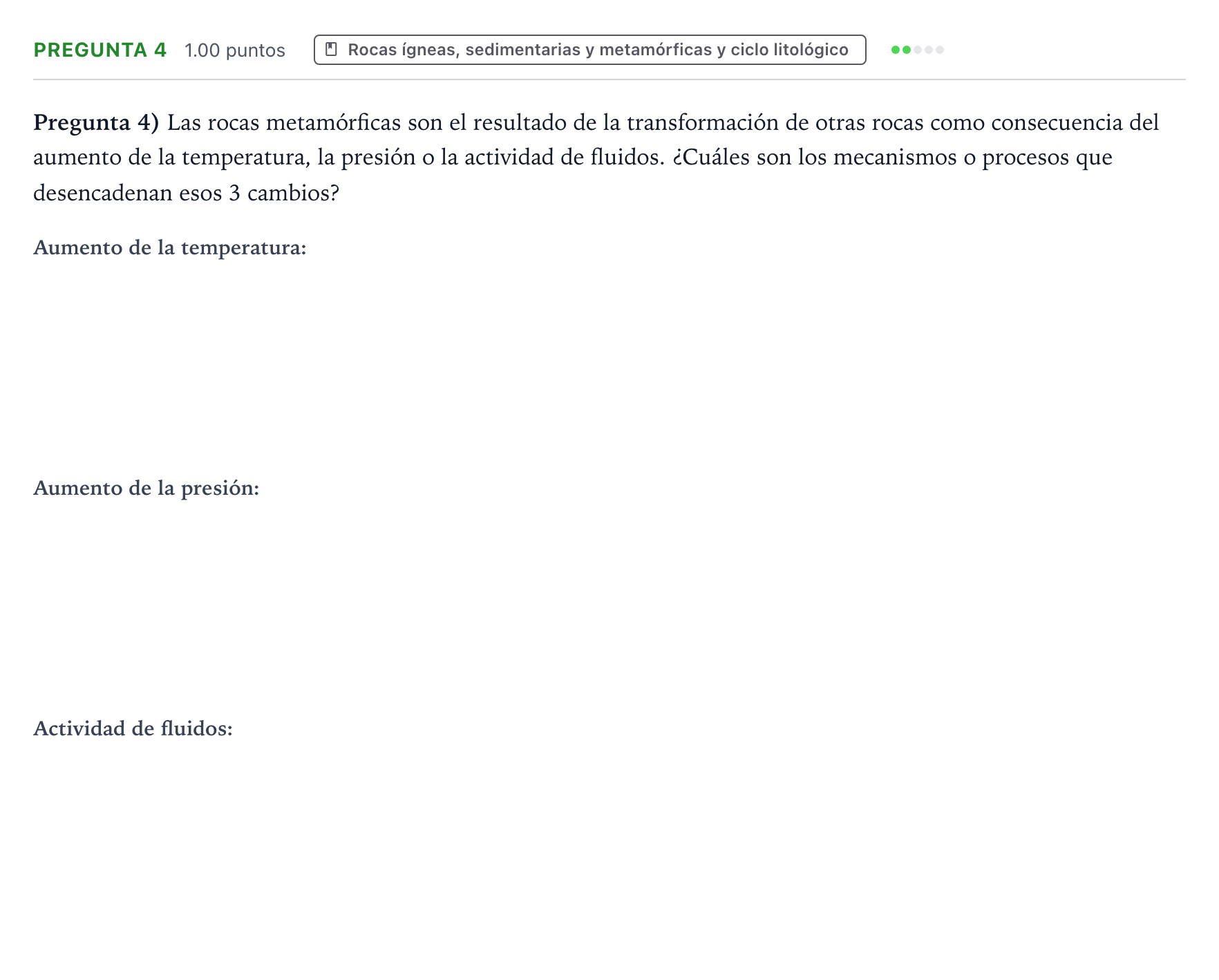 Enunciado: Pregunta 4 · Geología y Ciencias Ambientales PAU Valencia Extraordinaria 2023