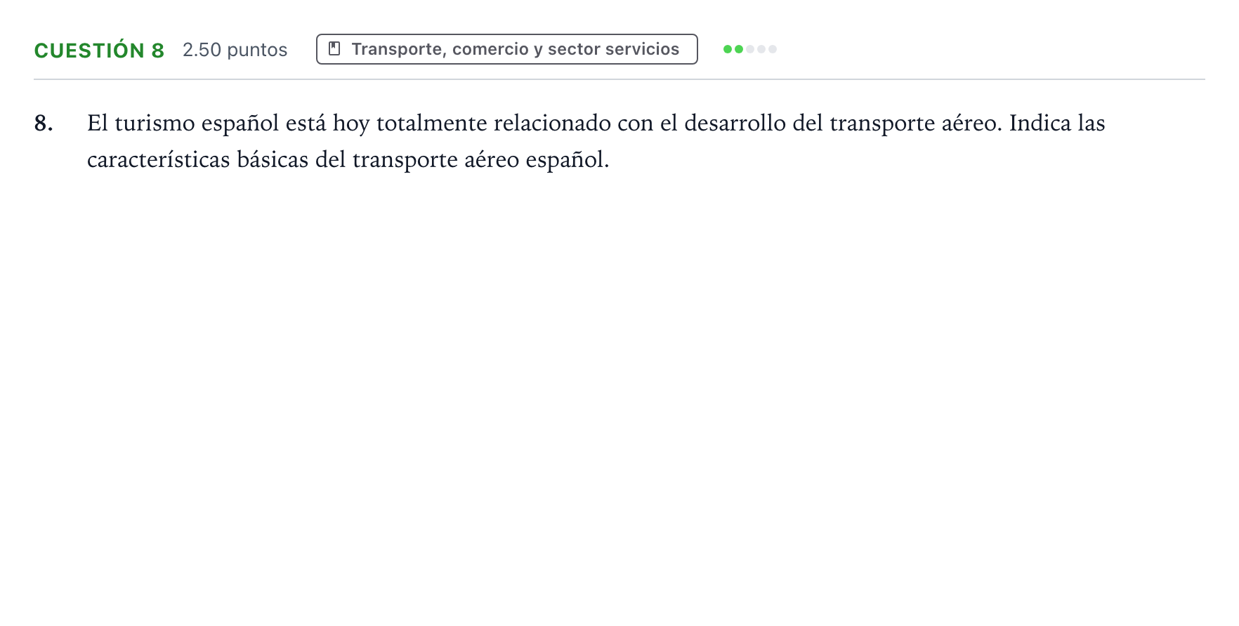 Enunciado: Cuestión 8 · Geografía PAU Valencia Extraordinaria 2023