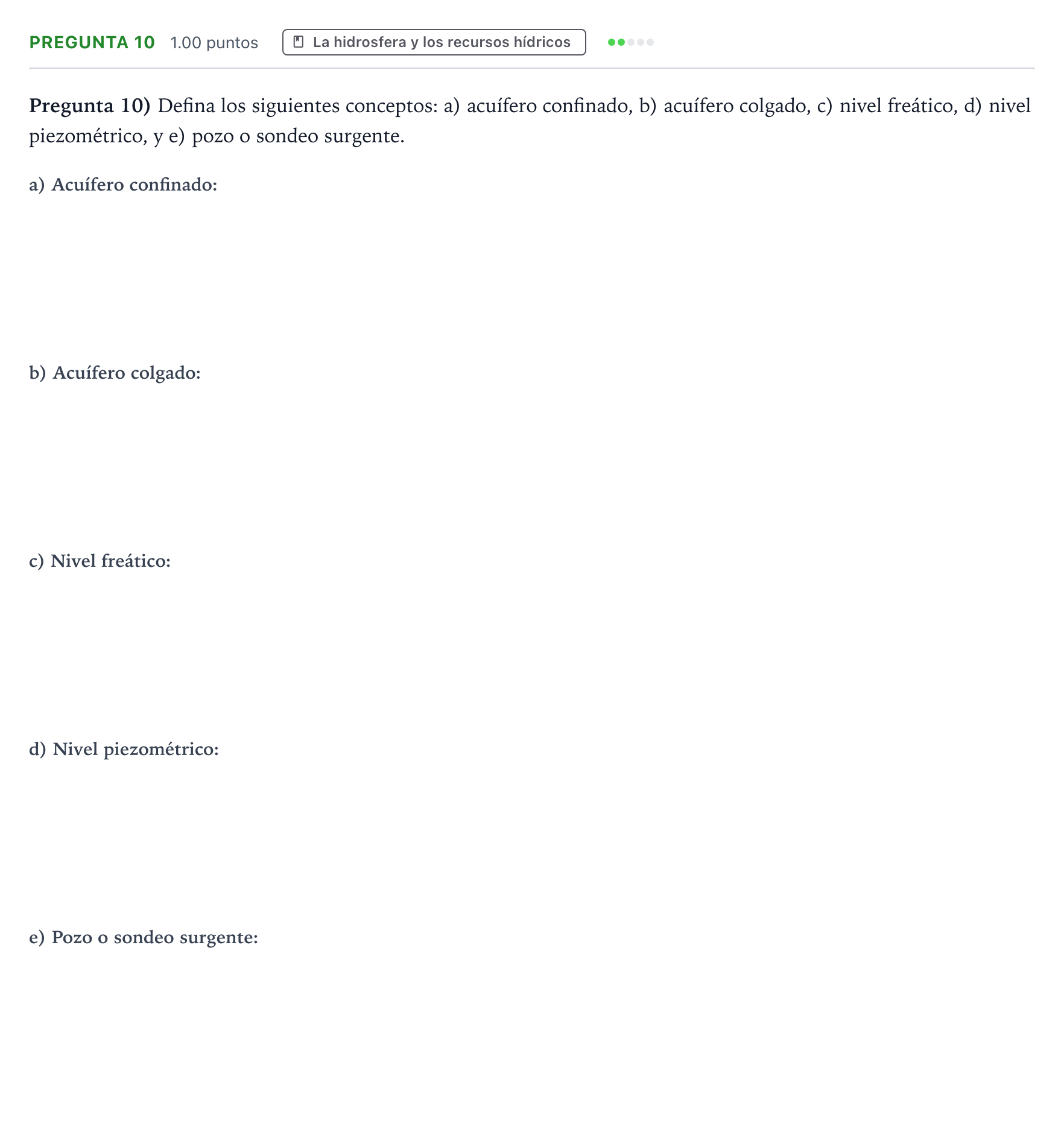 Enunciado: Pregunta 10 · Geología y Ciencias Ambientales PAU Valencia Ordinaria 2023