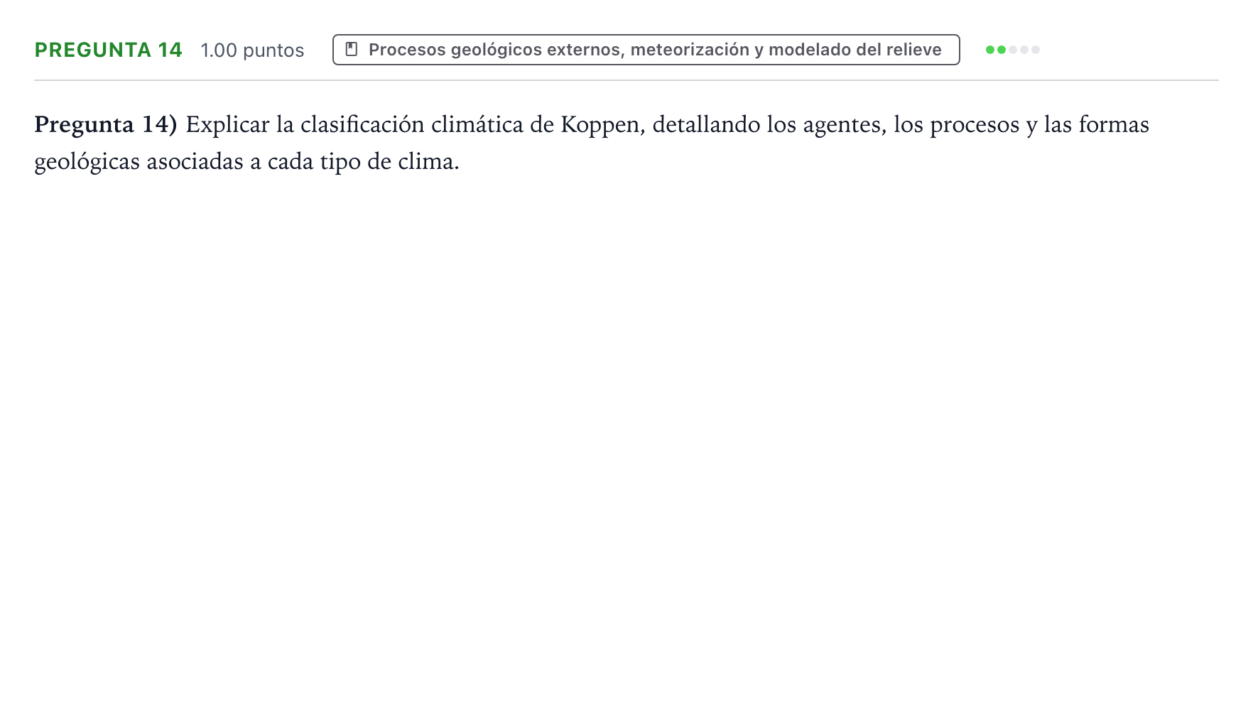 Enunciado: Pregunta 14 · Geología y Ciencias Ambientales PAU Valencia Ordinaria 2023
