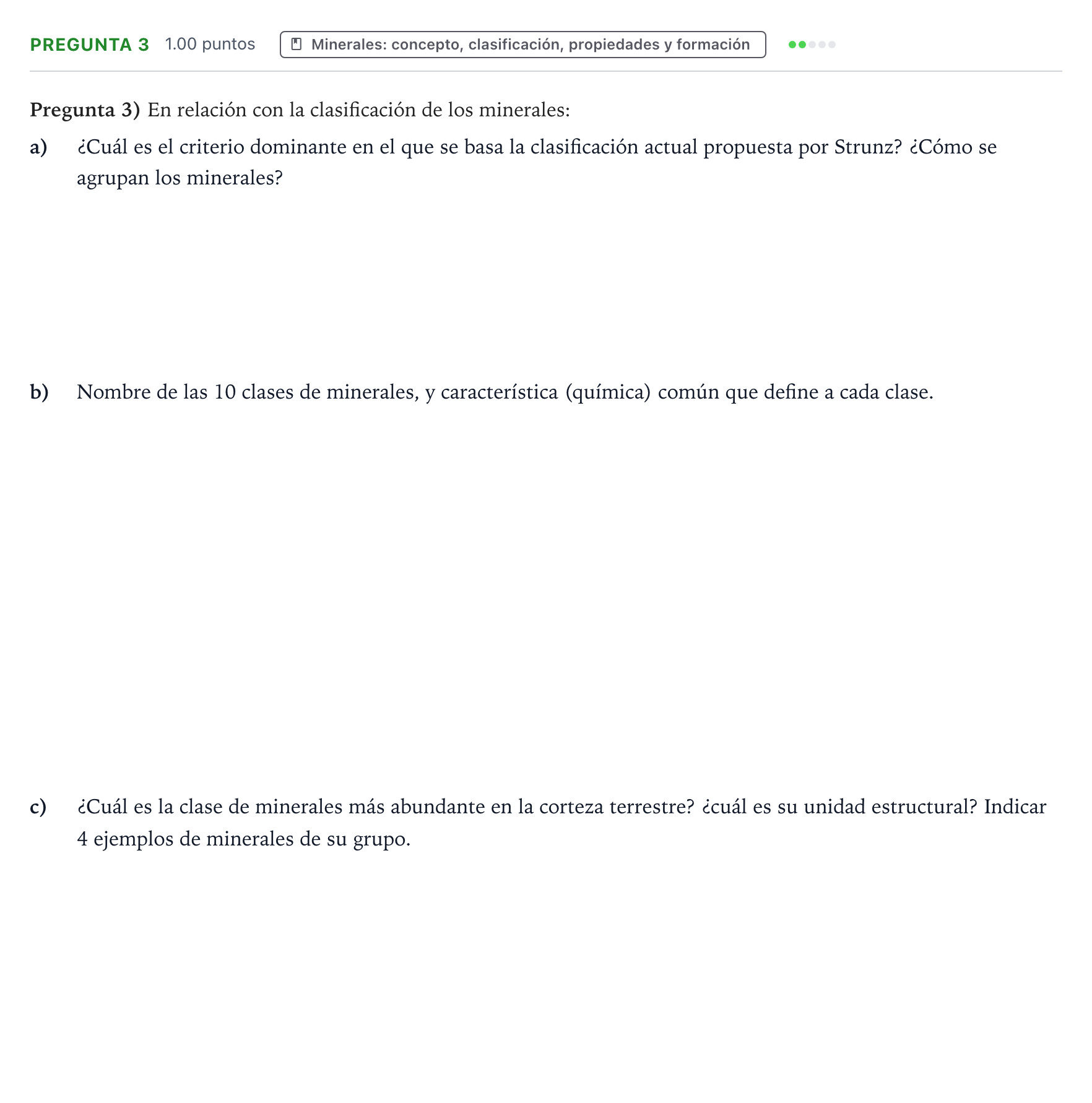 Enunciado: Pregunta 3 · Geología y Ciencias Ambientales PAU Valencia Ordinaria 2023