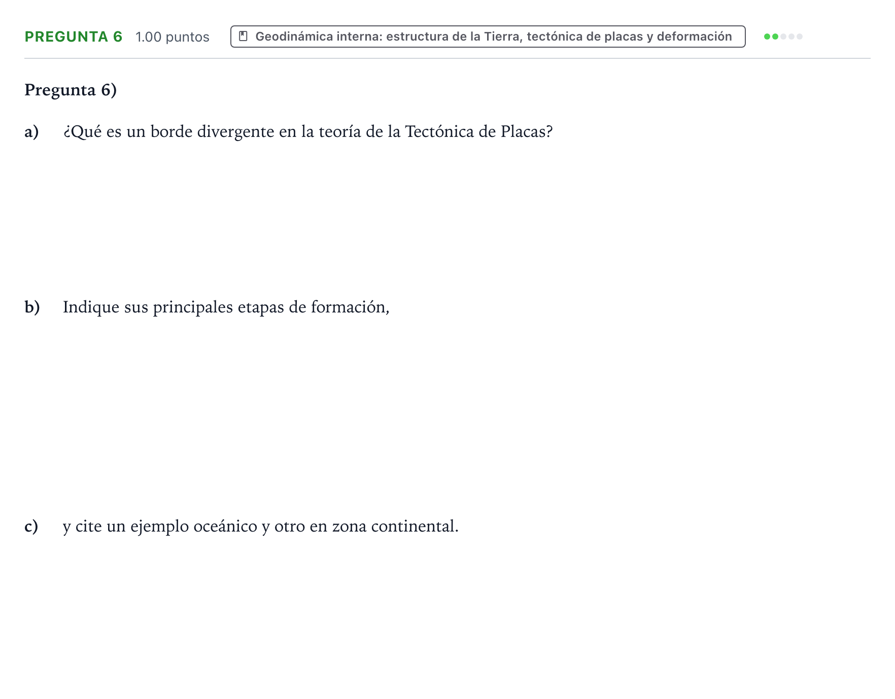 Enunciado: Pregunta 6 · Geología y Ciencias Ambientales PAU Valencia Ordinaria 2023