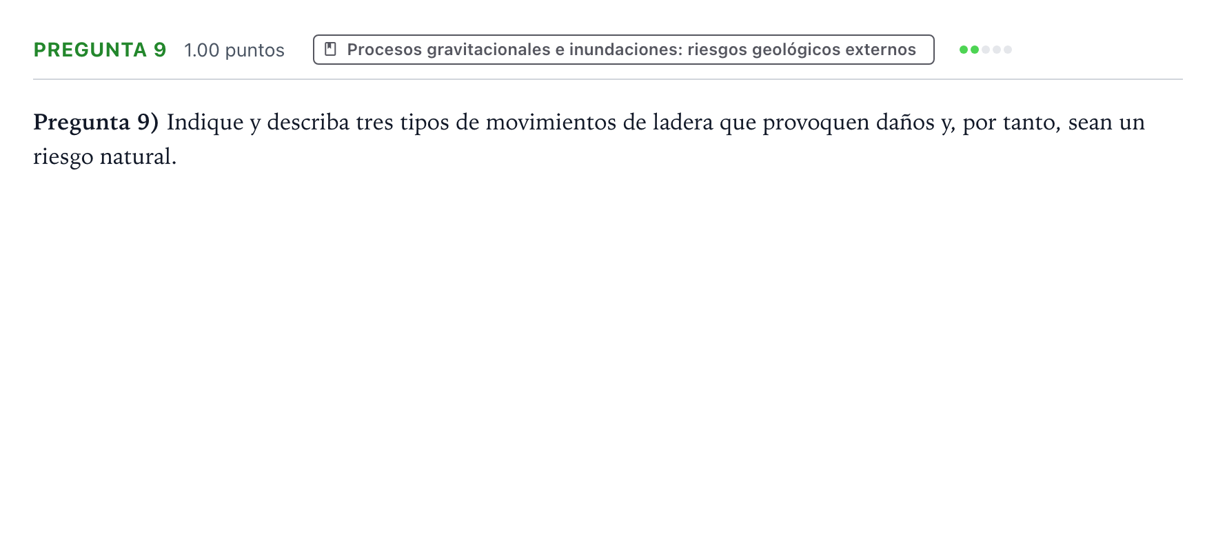 Enunciado: Pregunta 9 · Geología y Ciencias Ambientales PAU Valencia Ordinaria 2023