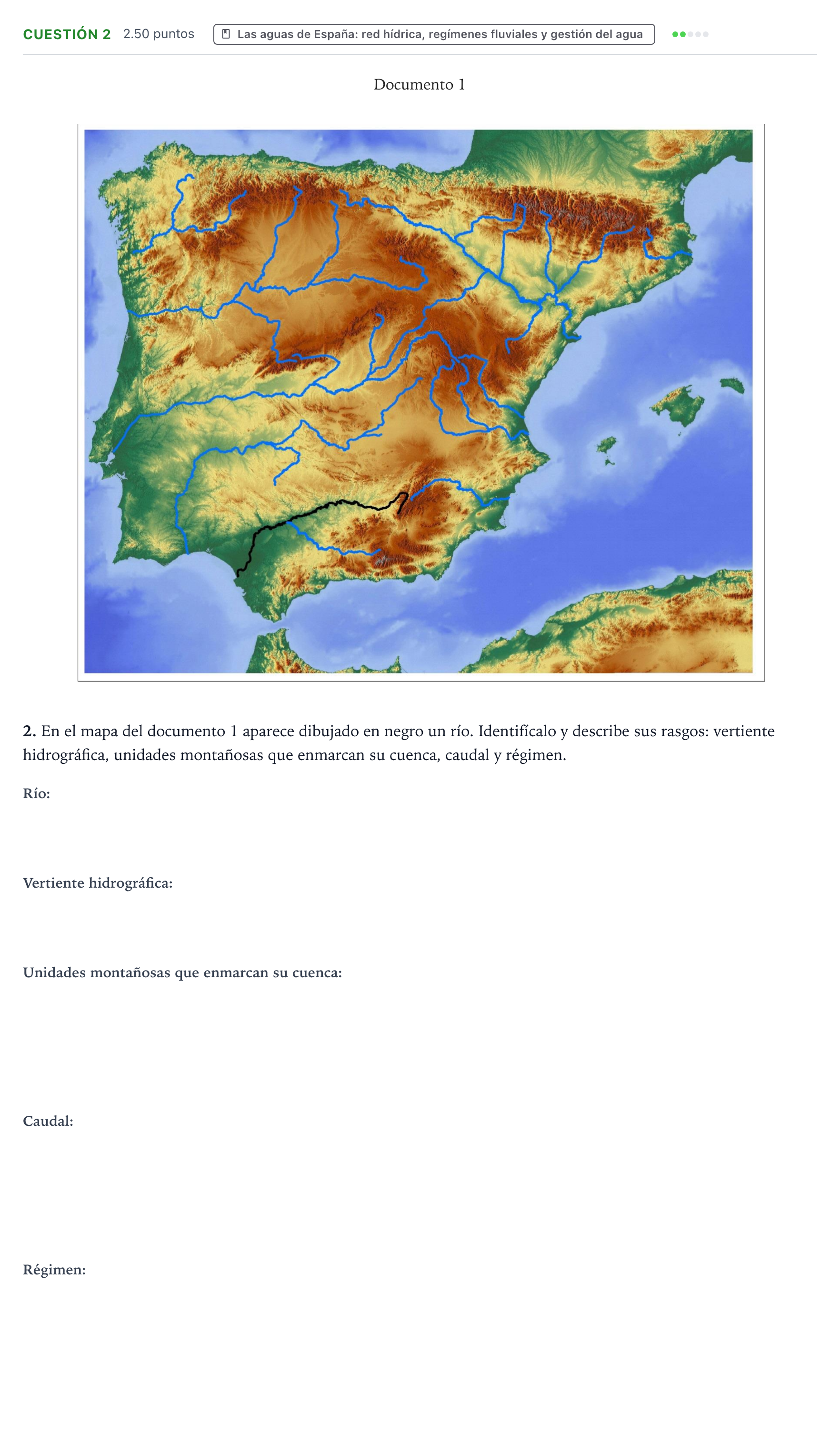 Enunciado: Cuestión 2 · Geografía PAU Valencia Ordinaria 2023