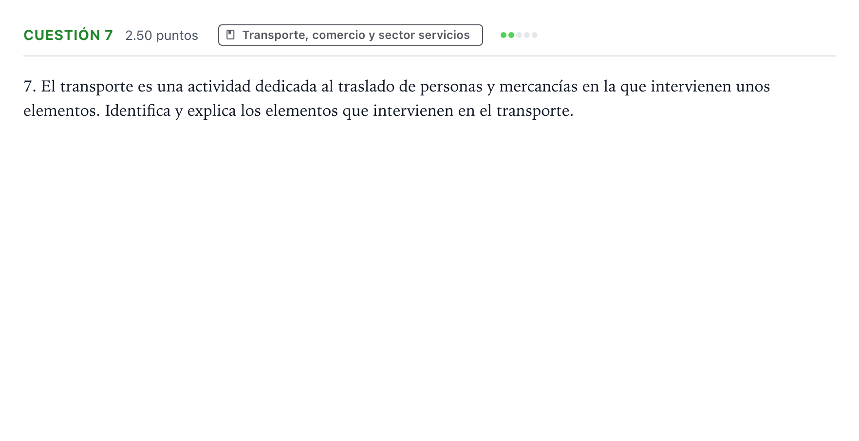 Enunciado: Cuestión 7 · Geografía PAU Valencia Ordinaria 2023