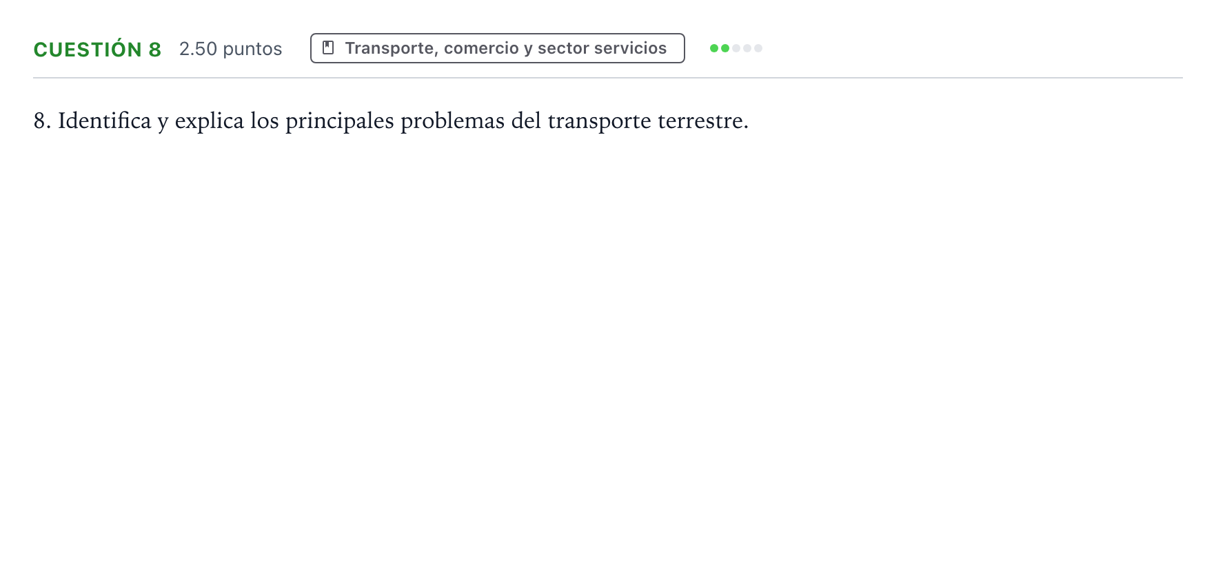Enunciado: Cuestión 8 · Geografía PAU Valencia Ordinaria 2023