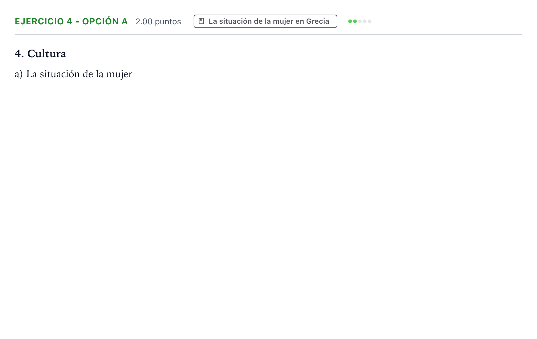 Enunciado: Ejercicio 4 - Opción a · Griego II PAU Valencia Extraordinaria 2023