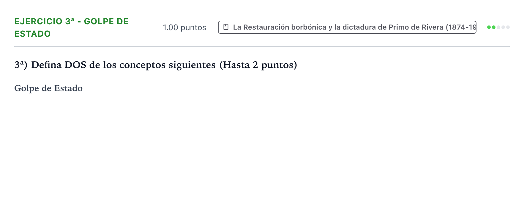 Enunciado: Ejercicio 3ª - Golpe de Estado · Historia de España PAU Valencia Extraordinaria 2023