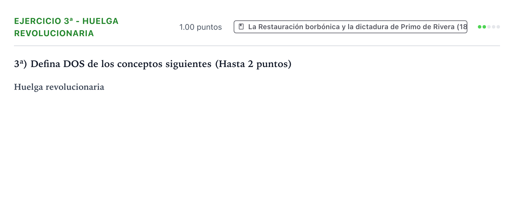 Enunciado: Ejercicio 3ª - Huelga revolucionaria · Historia de España PAU Valencia Extraordinaria 2023
