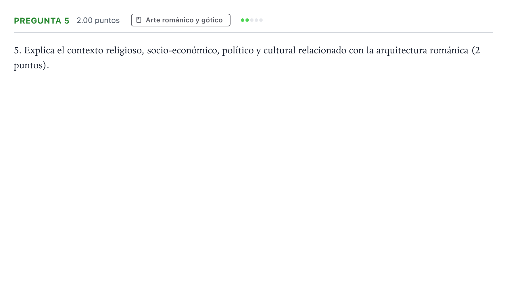 Enunciado: Pregunta 5 · Historia del Arte PAU Valencia Ordinaria 2023