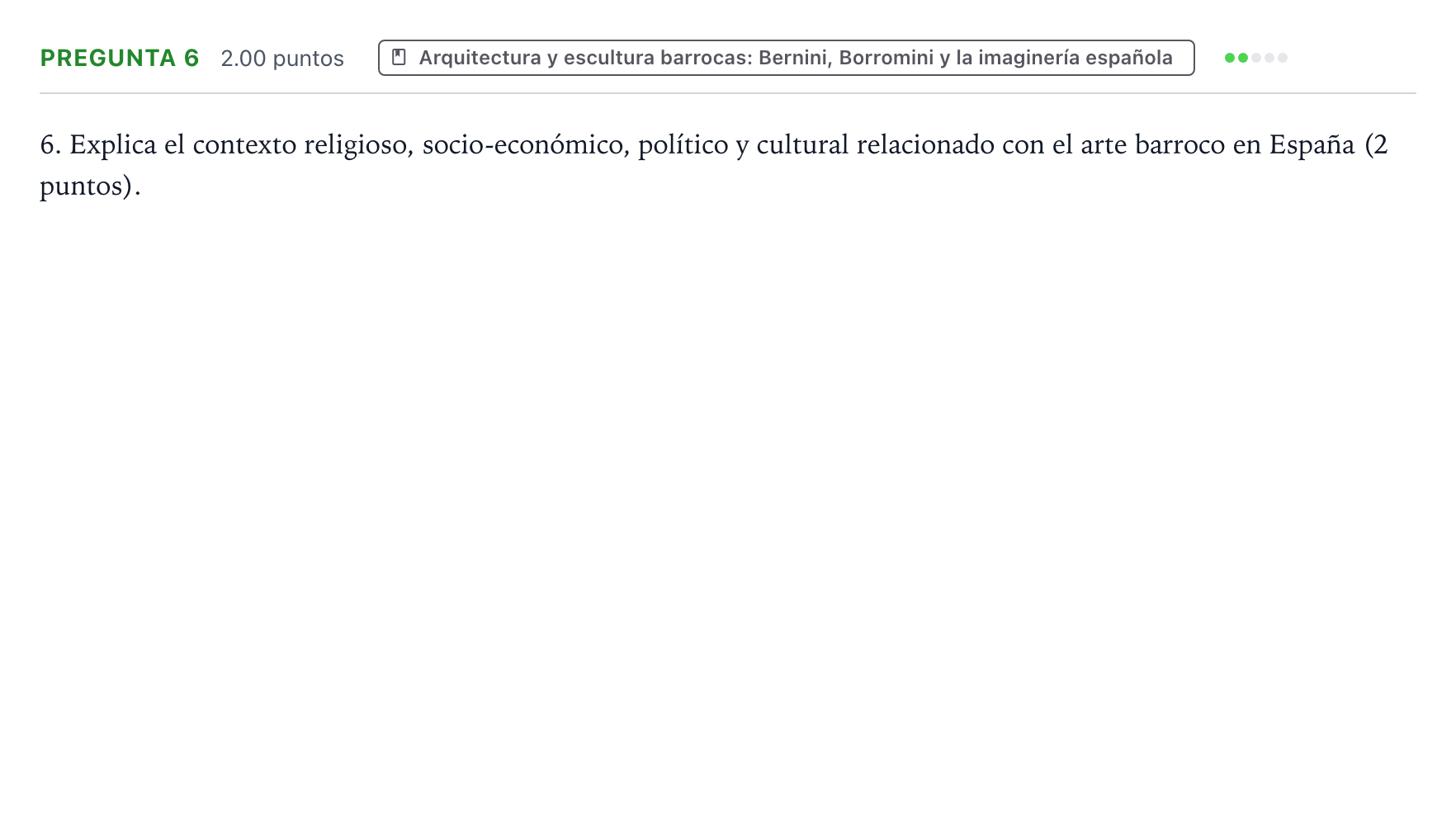 Enunciado: Pregunta 6 · Historia del Arte PAU Valencia Ordinaria 2023