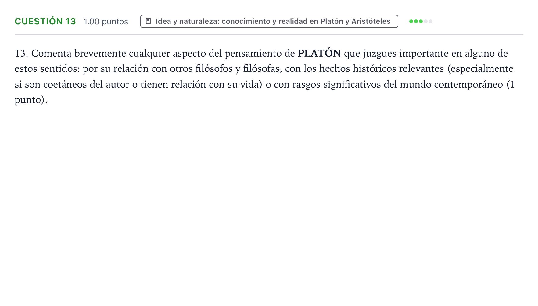 Enunciado: Cuestión 13 · Historia de la Filosofía PAU Valencia Extraordinaria 2023