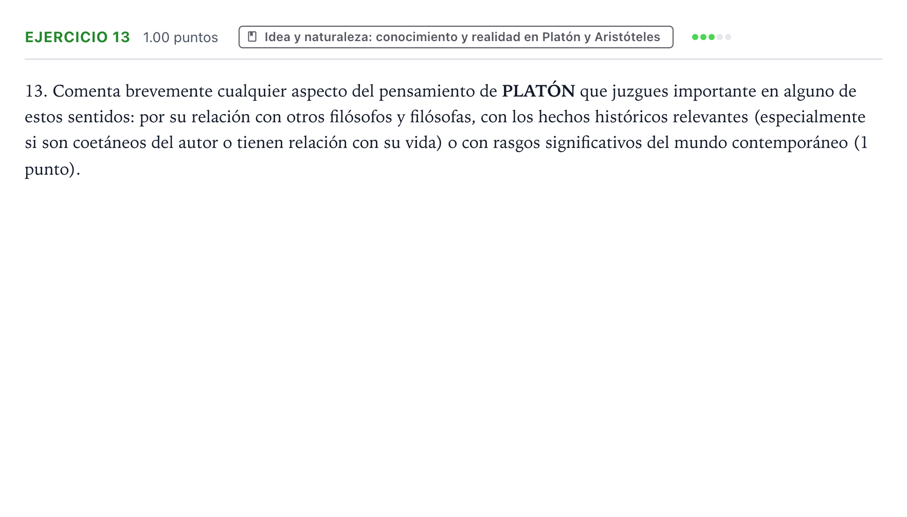 Enunciado: Problema 13 · Historia de la Filosofía PAU Valencia Ordinaria 2023