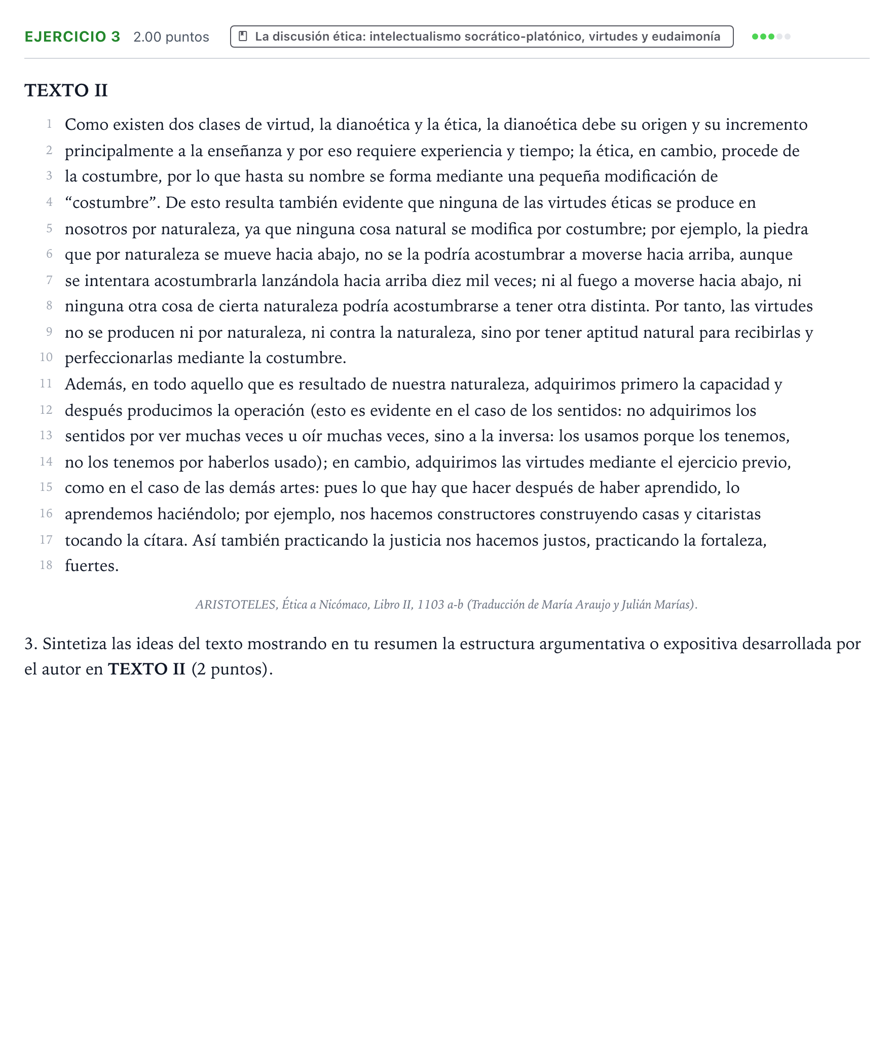 Enunciado: Problema 3 · Historia de la Filosofía PAU Valencia Ordinaria 2023