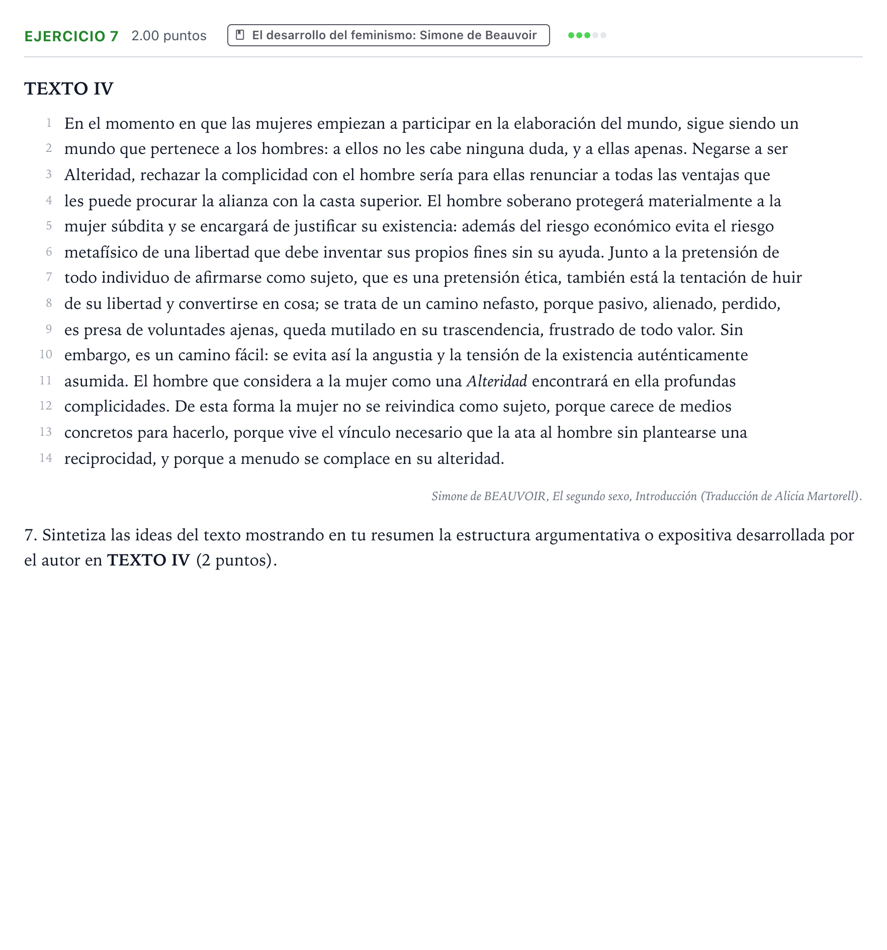 Enunciado: Problema 7 · Historia de la Filosofía PAU Valencia Ordinaria 2023