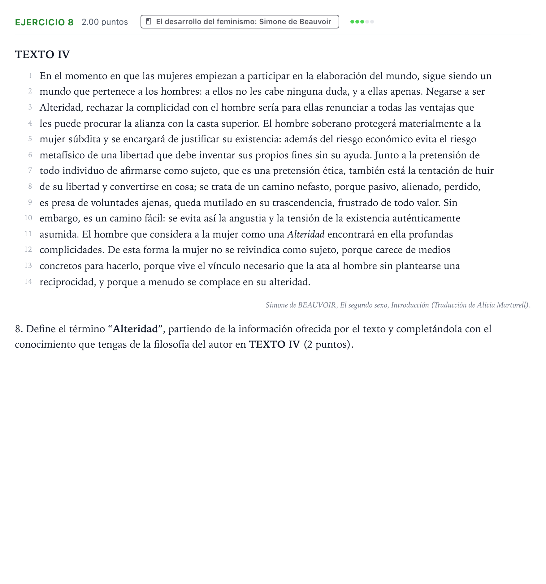 Enunciado: Problema 8 · Historia de la Filosofía PAU Valencia Ordinaria 2023