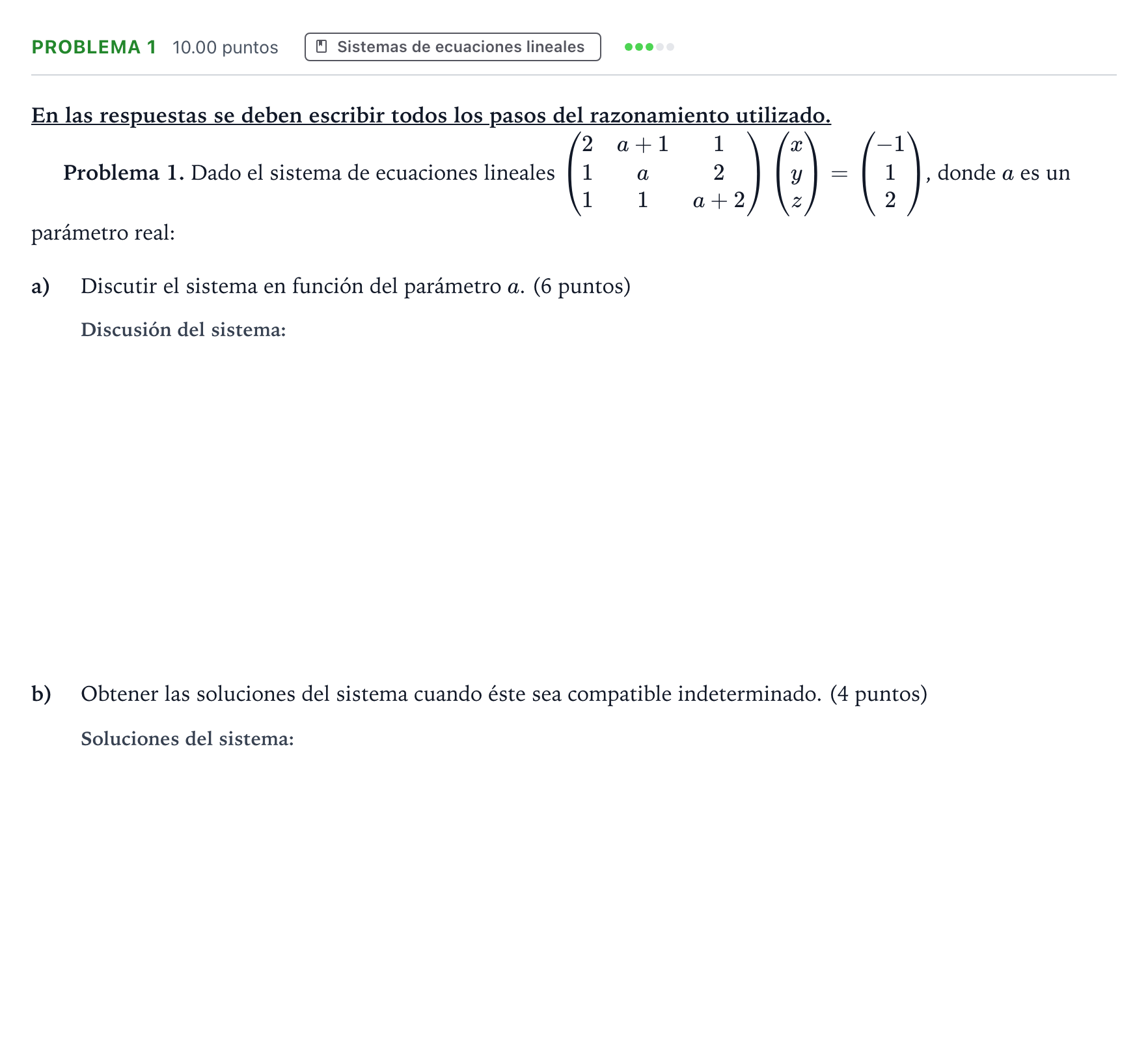Enunciado: Problema 1 · Matemáticas II PAU Valencia Extraordinaria 2023