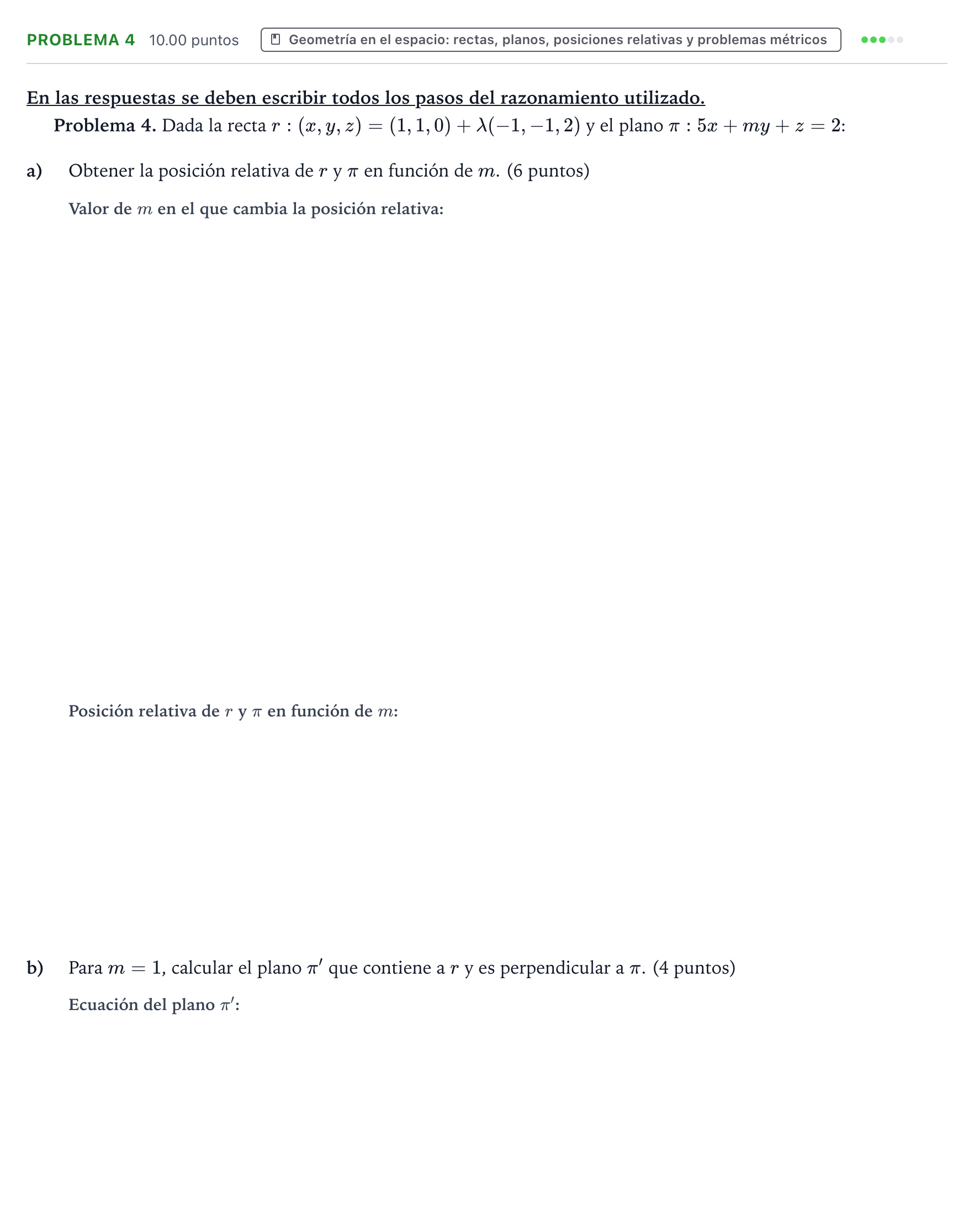 Enunciado: Problema 4 · Matemáticas II PAU Valencia Extraordinaria 2023