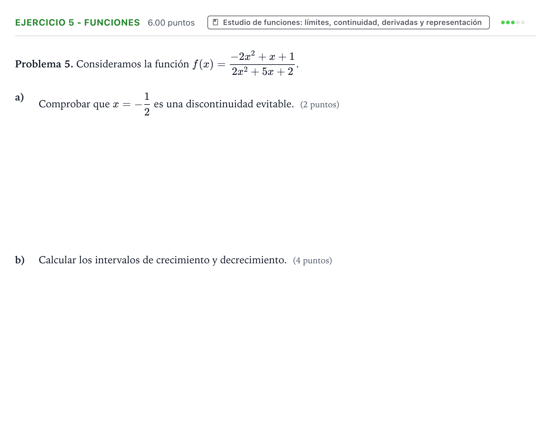 Enunciado: Ejercicio 5 - Funciones · Matemáticas II PAU Valencia Extraordinaria 2023
