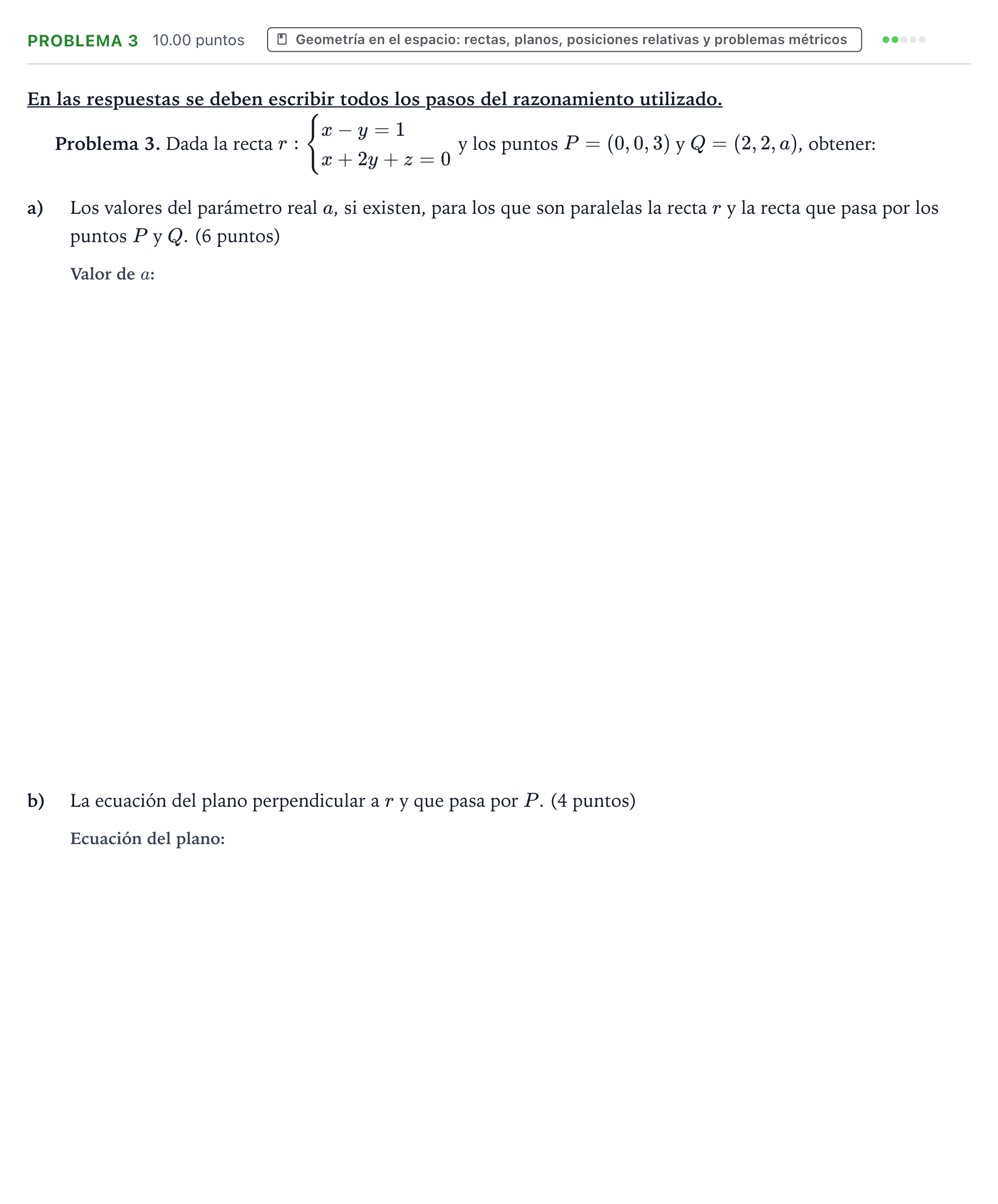 Enunciado: Problema 3 · Matemáticas II PAU Valencia Ordinaria 2023
