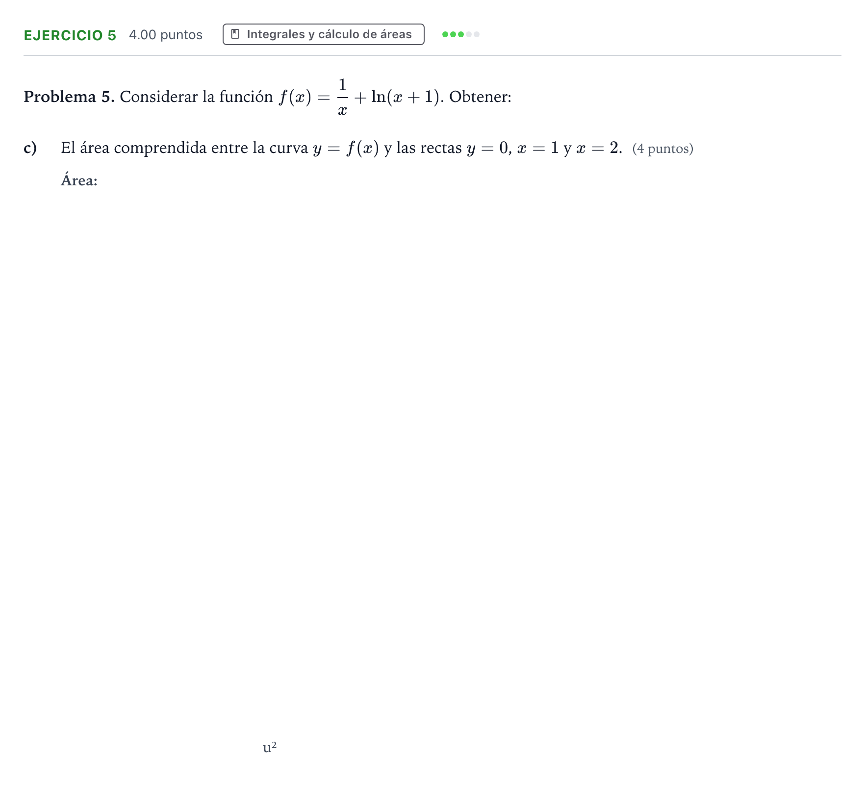 Enunciado: Ejercicio 5 - Integrales · Matemáticas II PAU Valencia Ordinaria 2023
