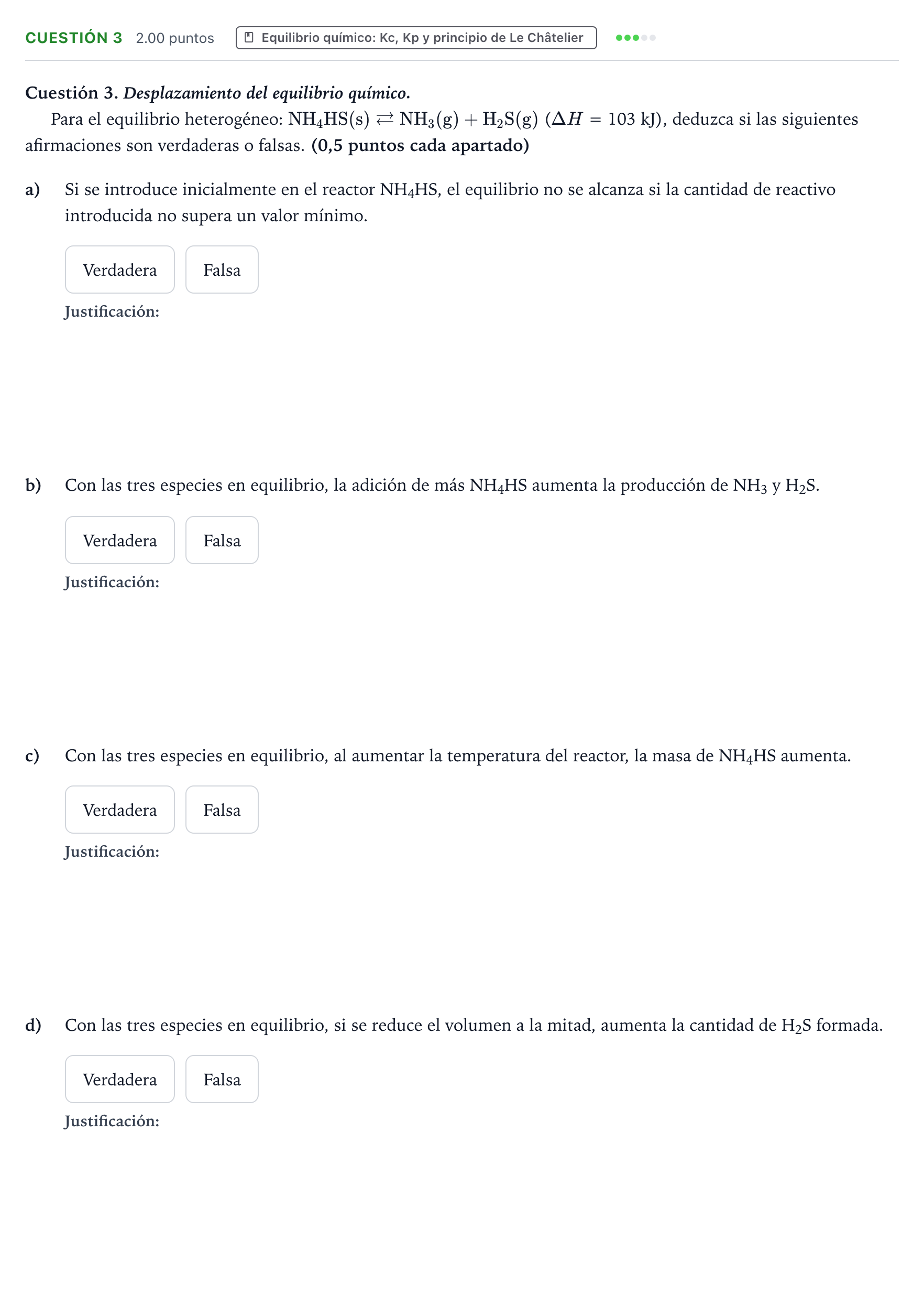 Enunciado: Cuestión 3 · Química PAU Valencia Ordinaria 2023