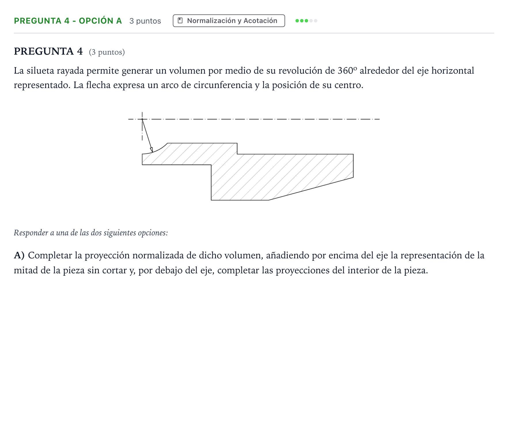 Enunciado: Pregunta 4 - Opción A · Dibujo Técnico Aplicado a las Artes Plásticas y al Diseño II PAU Madrid Ordinaria Coincidencias 2025