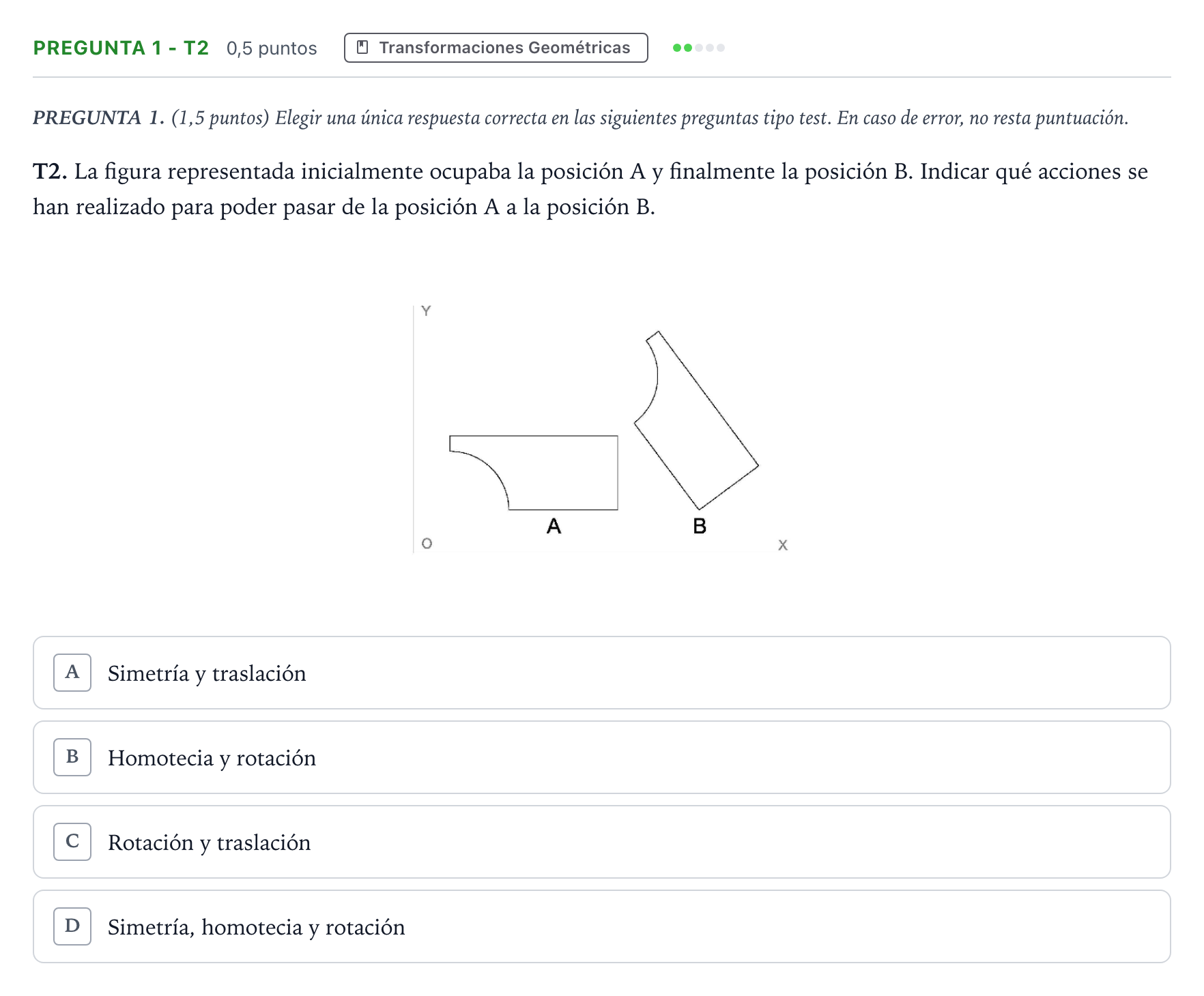 Enunciado: Pregunta 1 - T2 · Dibujo Técnico Aplicado a las Artes Plásticas y al Diseño II PAU Madrid Ordinaria 2025