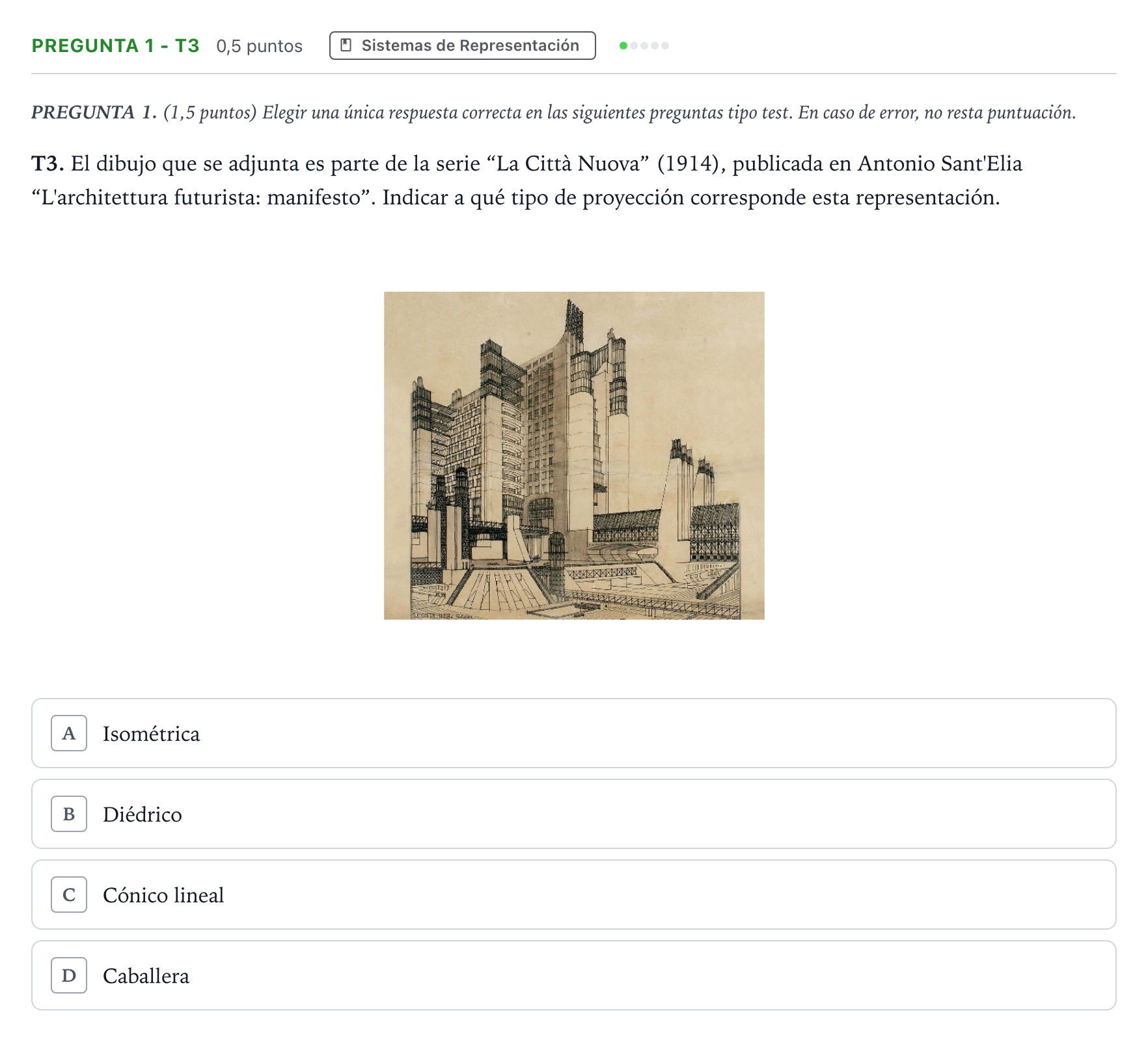 Enunciado: Pregunta 1 - T3 · Dibujo Técnico Aplicado a las Artes Plásticas y al Diseño II PAU Madrid Ordinaria 2025