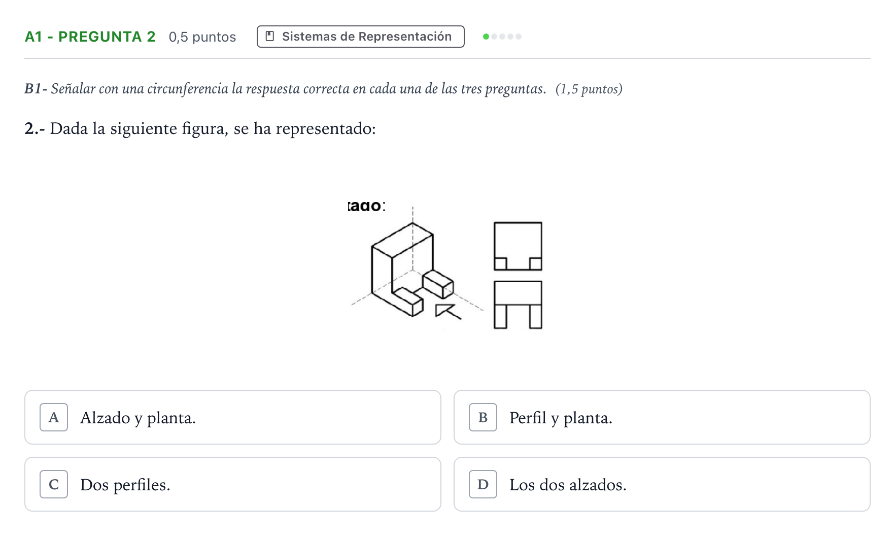Enunciado: Ejercicio A1 - Pregunta 2 · Dibujo Técnico Aplicado a las Artes Plásticas y al Diseño II PAU Madrid Extraordinaria 2024