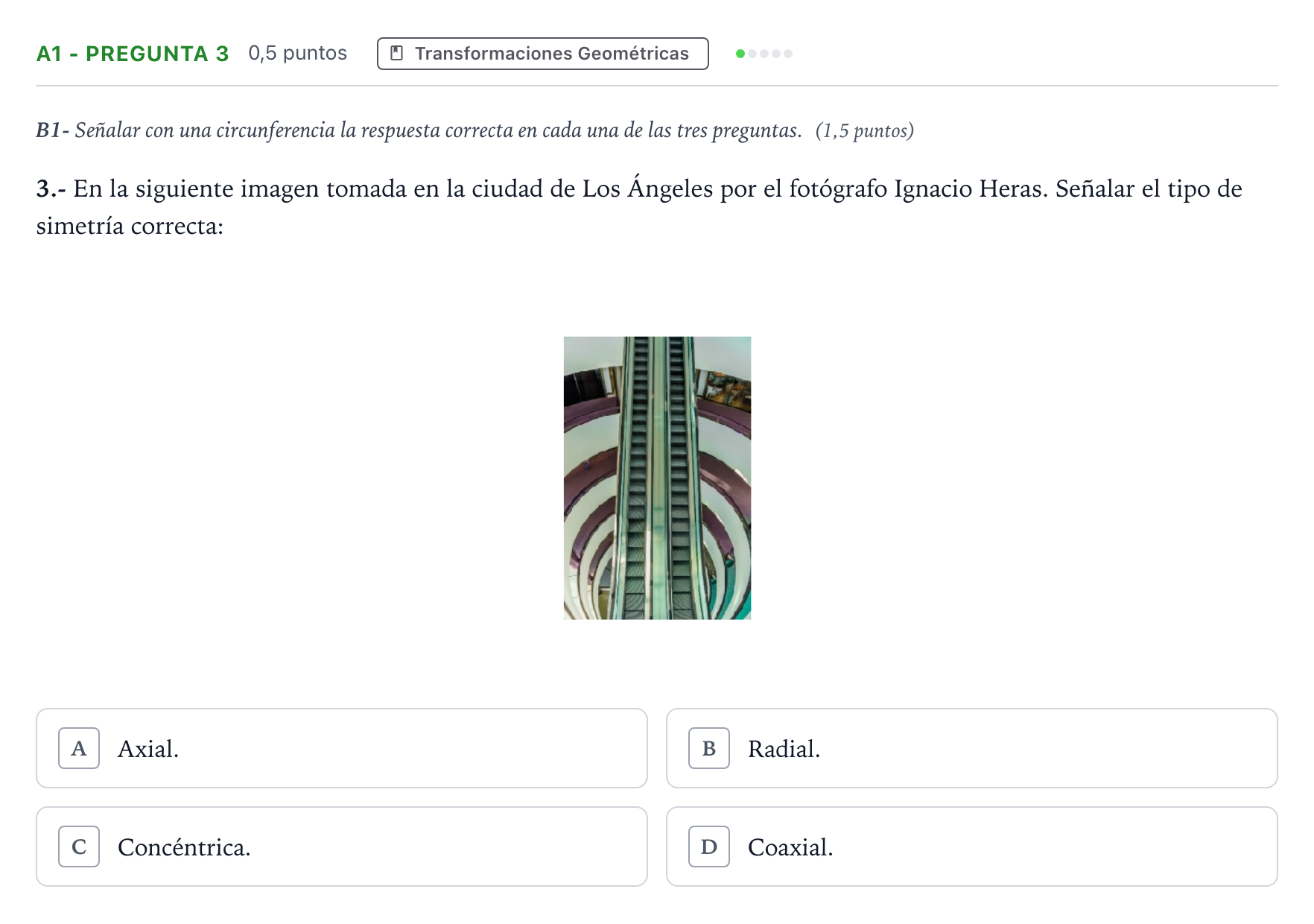 Enunciado: Ejercicio A1 - Pregunta 3 · Dibujo Técnico Aplicado a las Artes Plásticas y al Diseño II PAU Madrid Extraordinaria 2024
