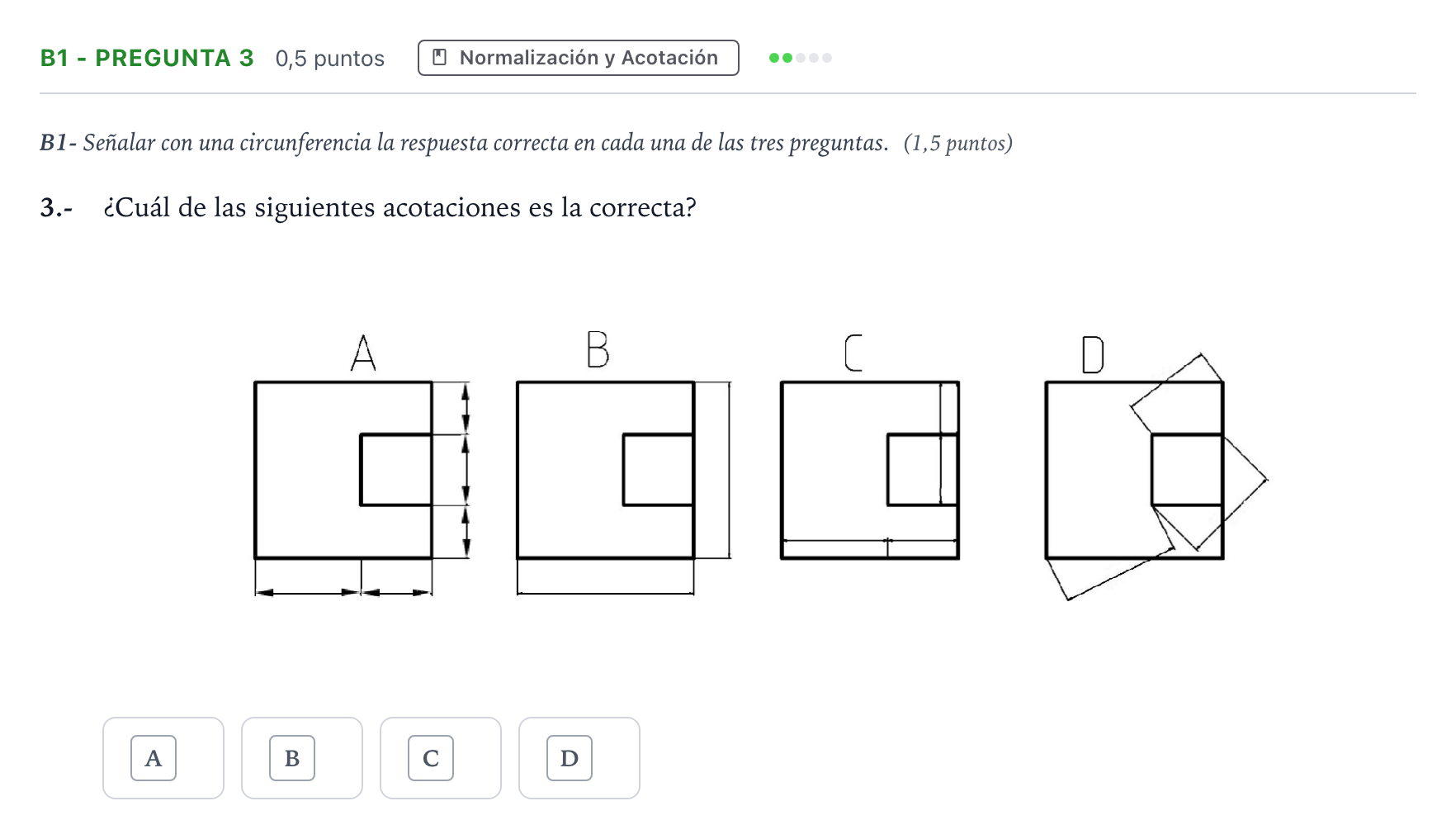 Enunciado: Ejercicio B1 - Pregunta 3 · Dibujo Técnico Aplicado a las Artes Plásticas y al Diseño II PAU Madrid Extraordinaria 2024