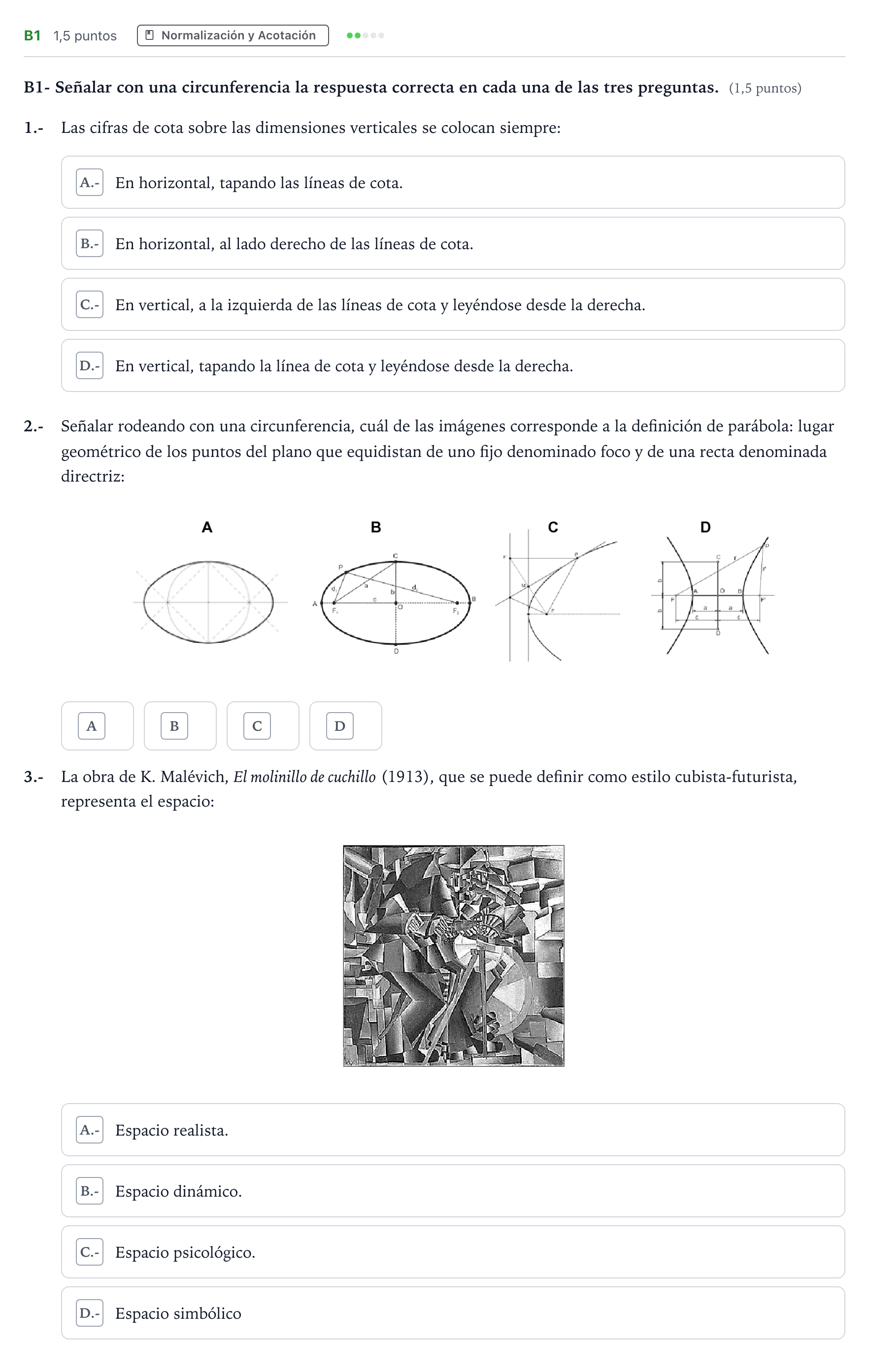 Enunciado: Ejercicio B1 · Dibujo Técnico Aplicado a las Artes Plásticas y al Diseño II PAU Madrid Ordinaria 2024