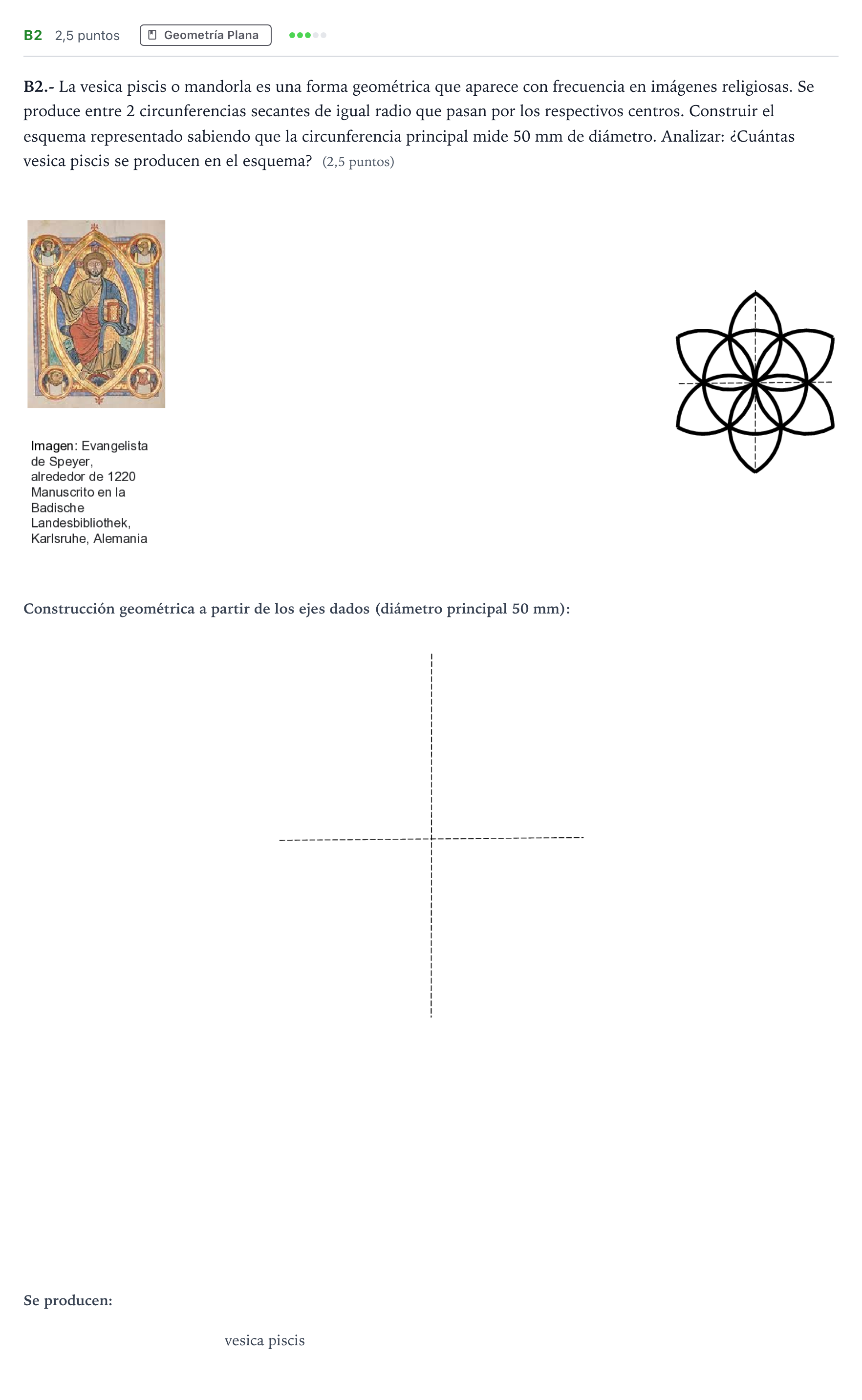 Enunciado: Ejercicio B2 · Dibujo Técnico Aplicado a las Artes Plásticas y al Diseño II PAU Madrid Ordinaria 2024