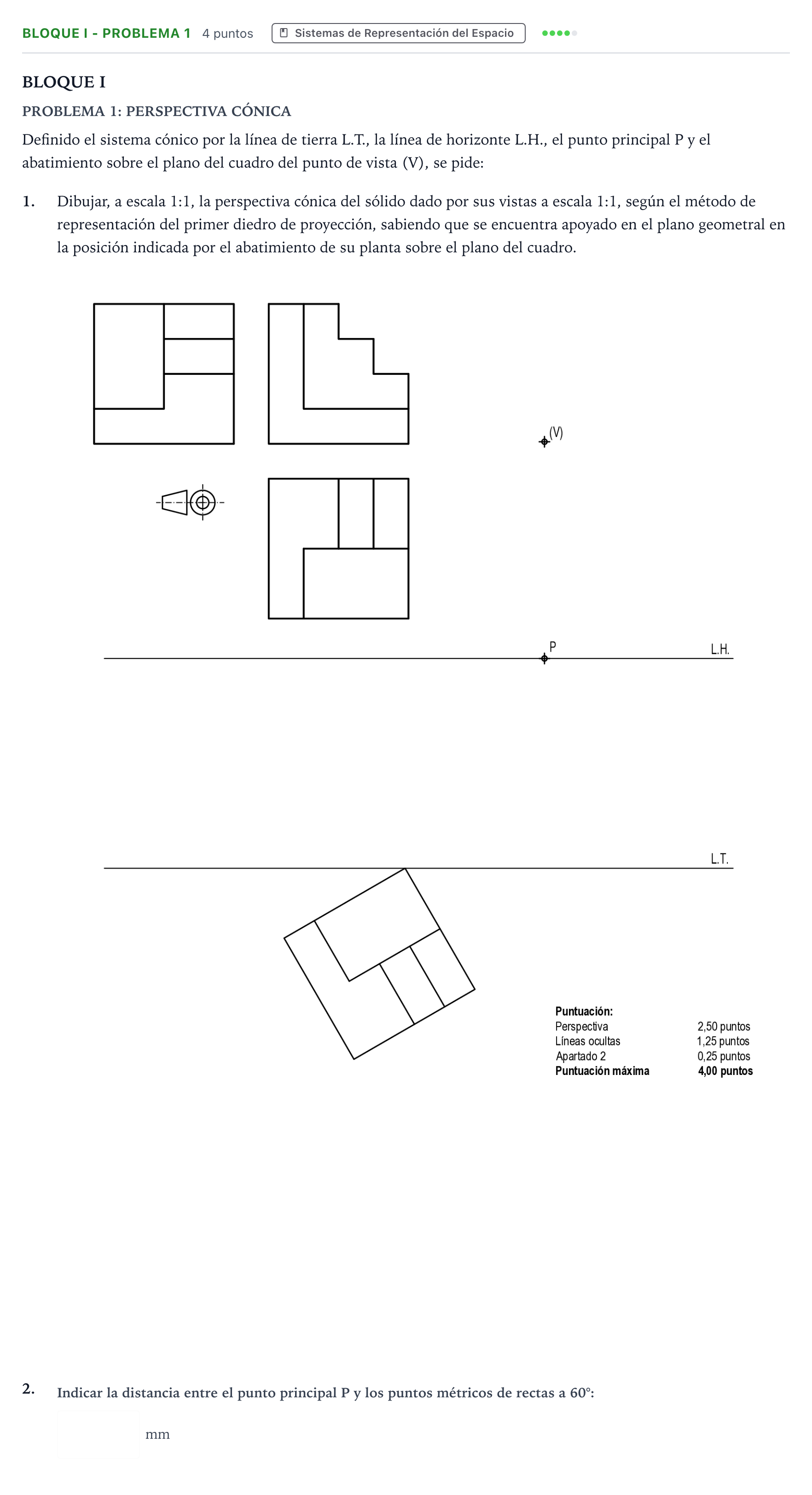 Enunciado: Bloque I - Problema 1 · Dibujo Técnico Aplicado a las Artes Plásticas y al Diseño PAU Andalucía Ordinaria Suplente B 2024