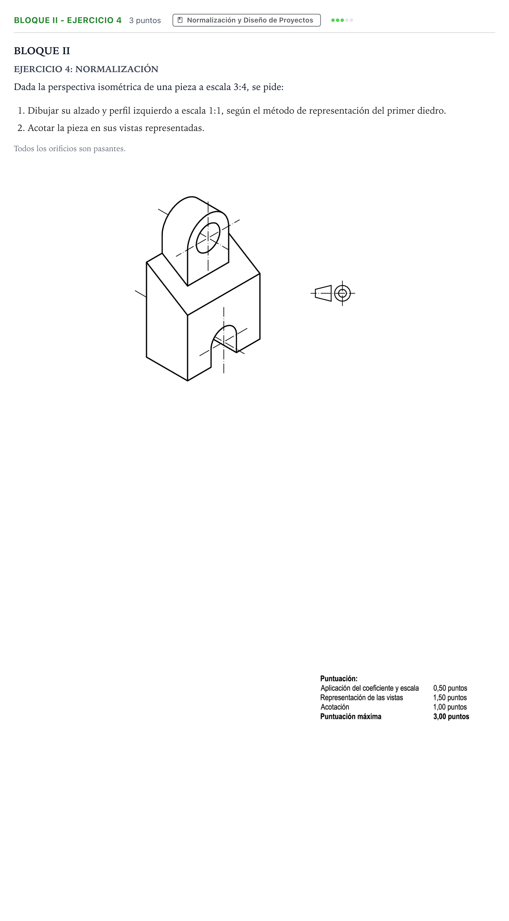 Enunciado: Bloque II - Ejercicio 4 · Dibujo Técnico Aplicado a las Artes Plásticas y al Diseño PAU Andalucía Ordinaria Titular A 2024